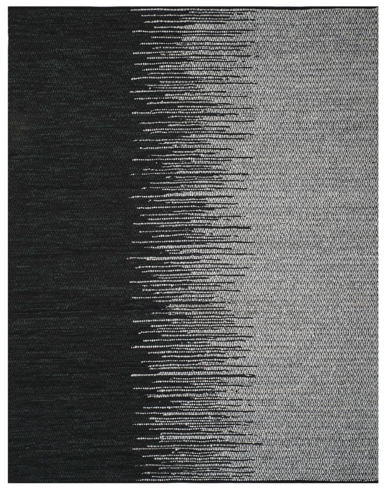 Vintage Leather VTL388 Hand Woven Indoor Area Rug - Light Grey/Black - 8'x10' - Safavieh