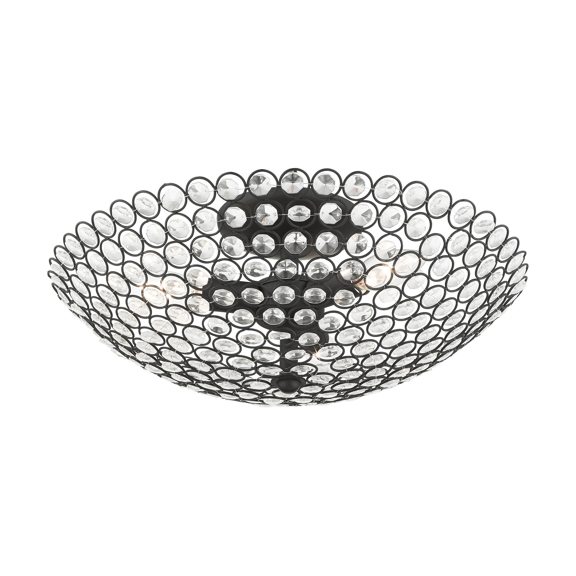Livex Lighting Cassandra 3 - Light Semi-Flush Mount in  Black