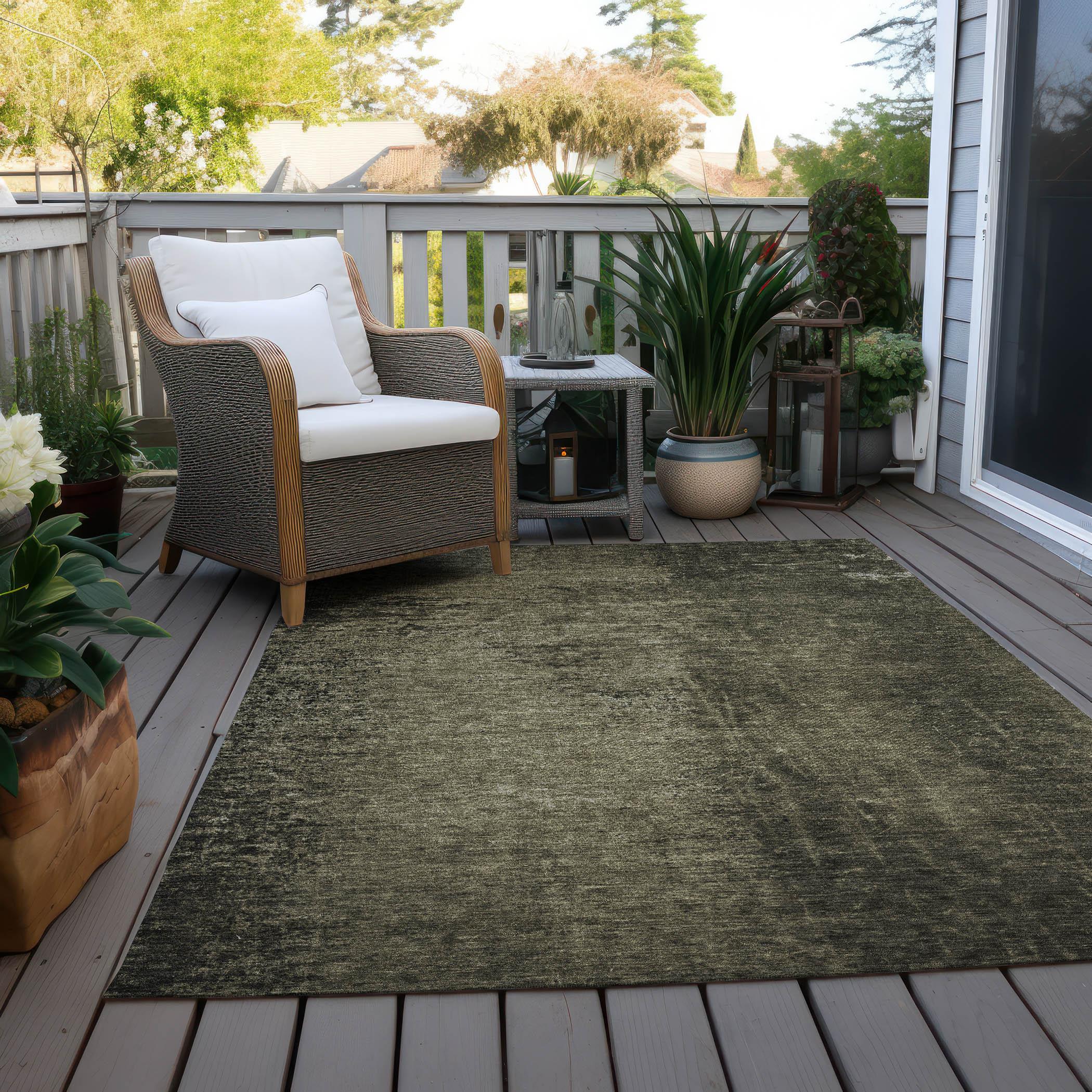 Addison Rugs Machine Washable Indoor/ Solid Ombre Outdoor Chantille Rug Gray - 2'6" x 3'10"