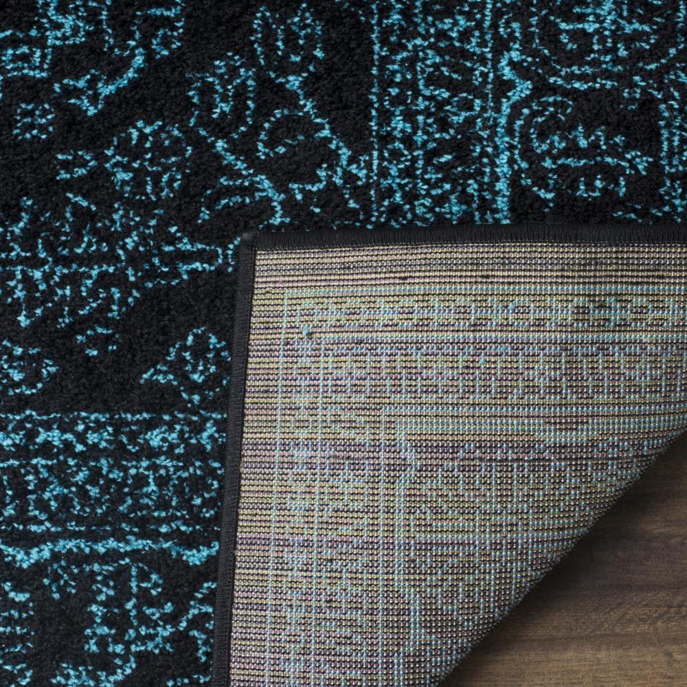 Adirondack ADR108 Power Loomed Area Rug - Black/Teal - 8'x10' - Safavieh.