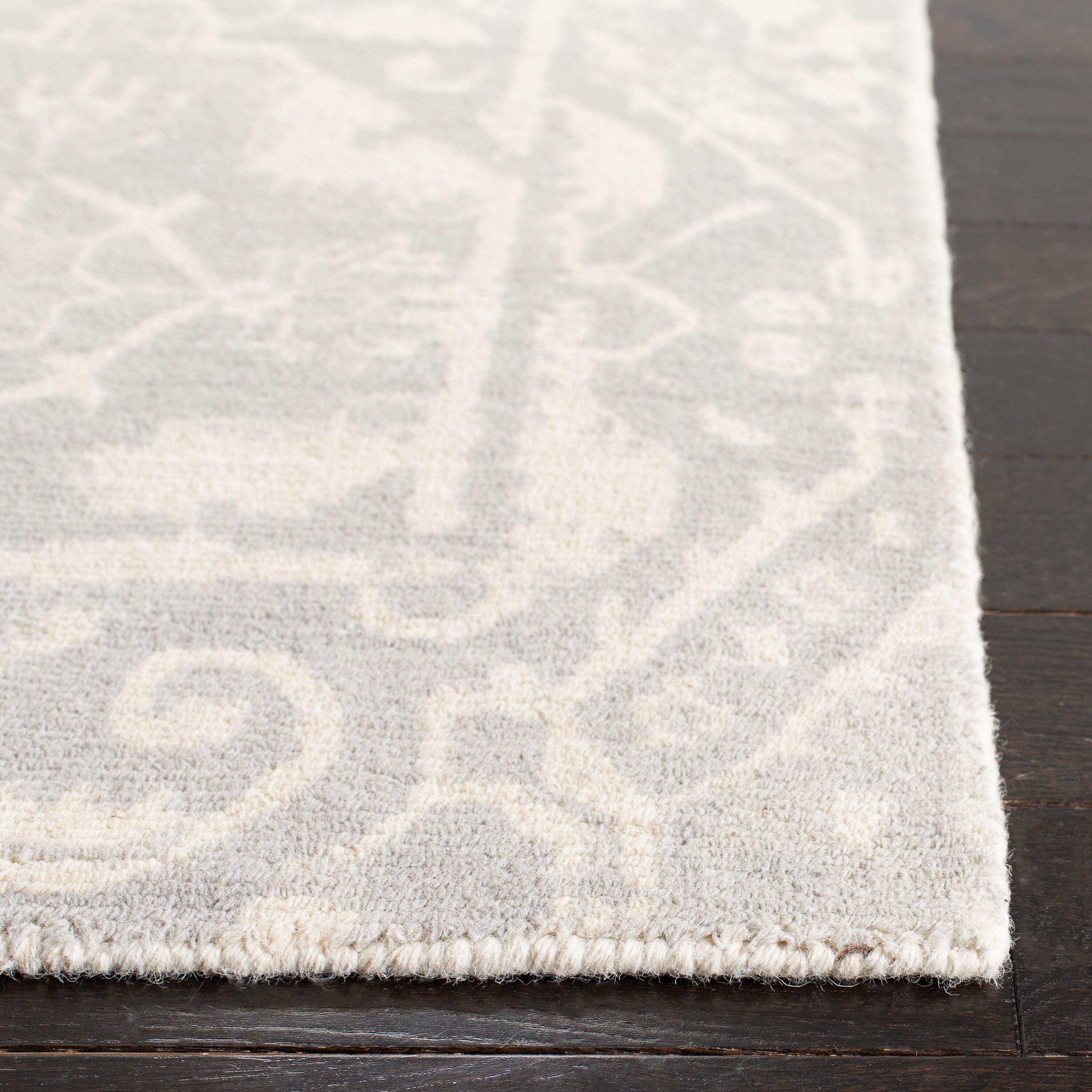 Restoration Vintage RVT532 Hand Tufted Indoor Accent Rug - 3'x5' - Light Grey/Ivory - Safavieh