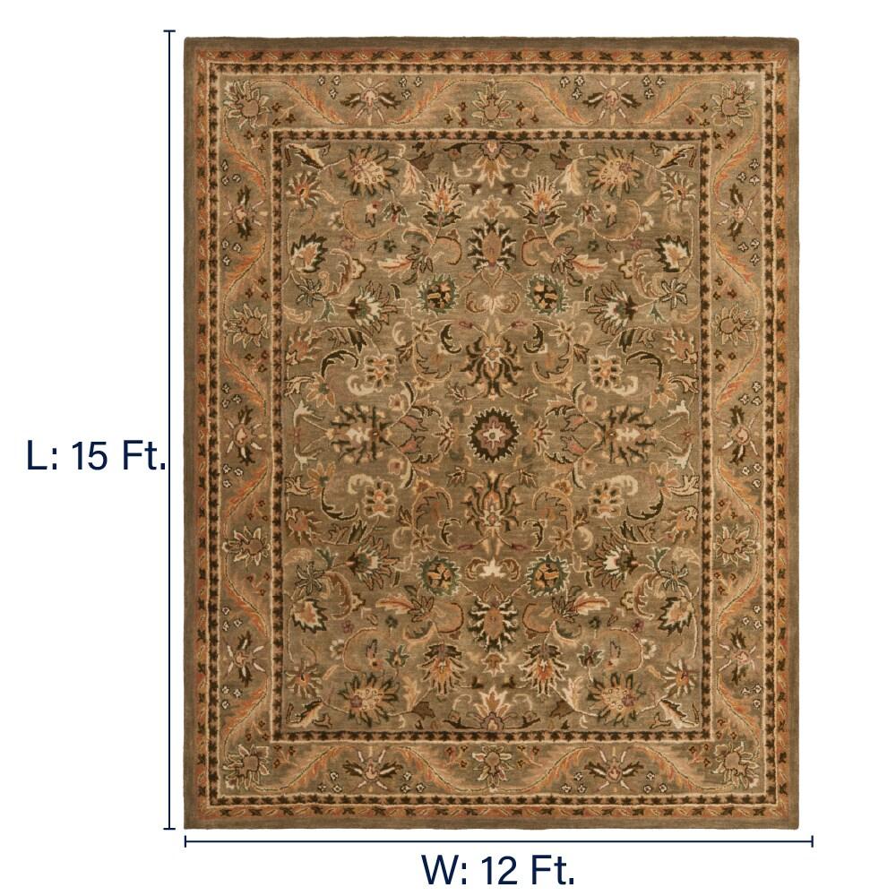 SAFAVIEH Antiquity Carmella Oriental Wool Area Rug, Olive/Gold, 12' x 15'