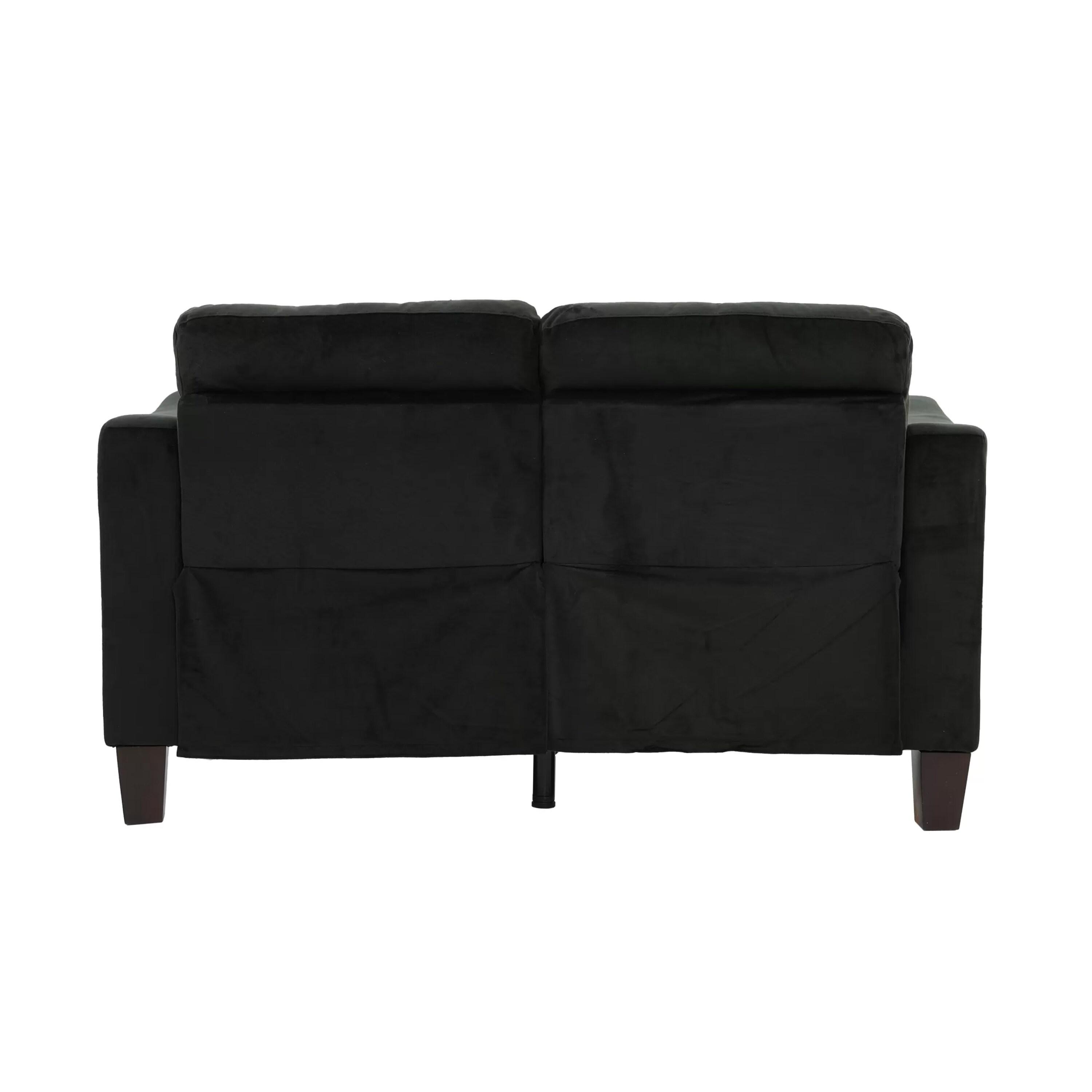 Benjara Polyfiber 2 Pieces Sofa Set With Accent Pillows Dark Gray-Color:Gray
