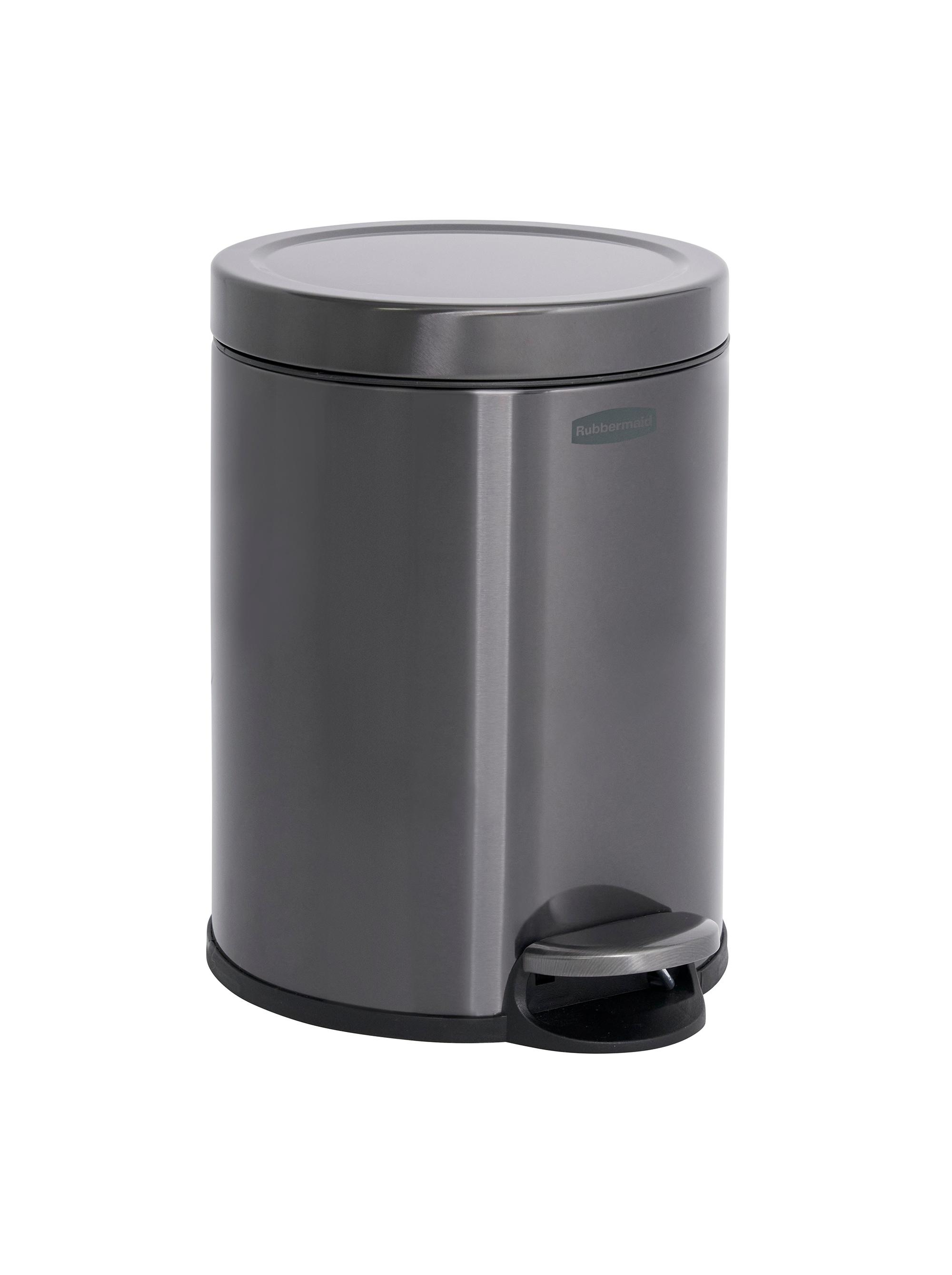 Rubbermaid 1.6 Gal. Stainless Steel Round Step-On Household Metal Trash Can