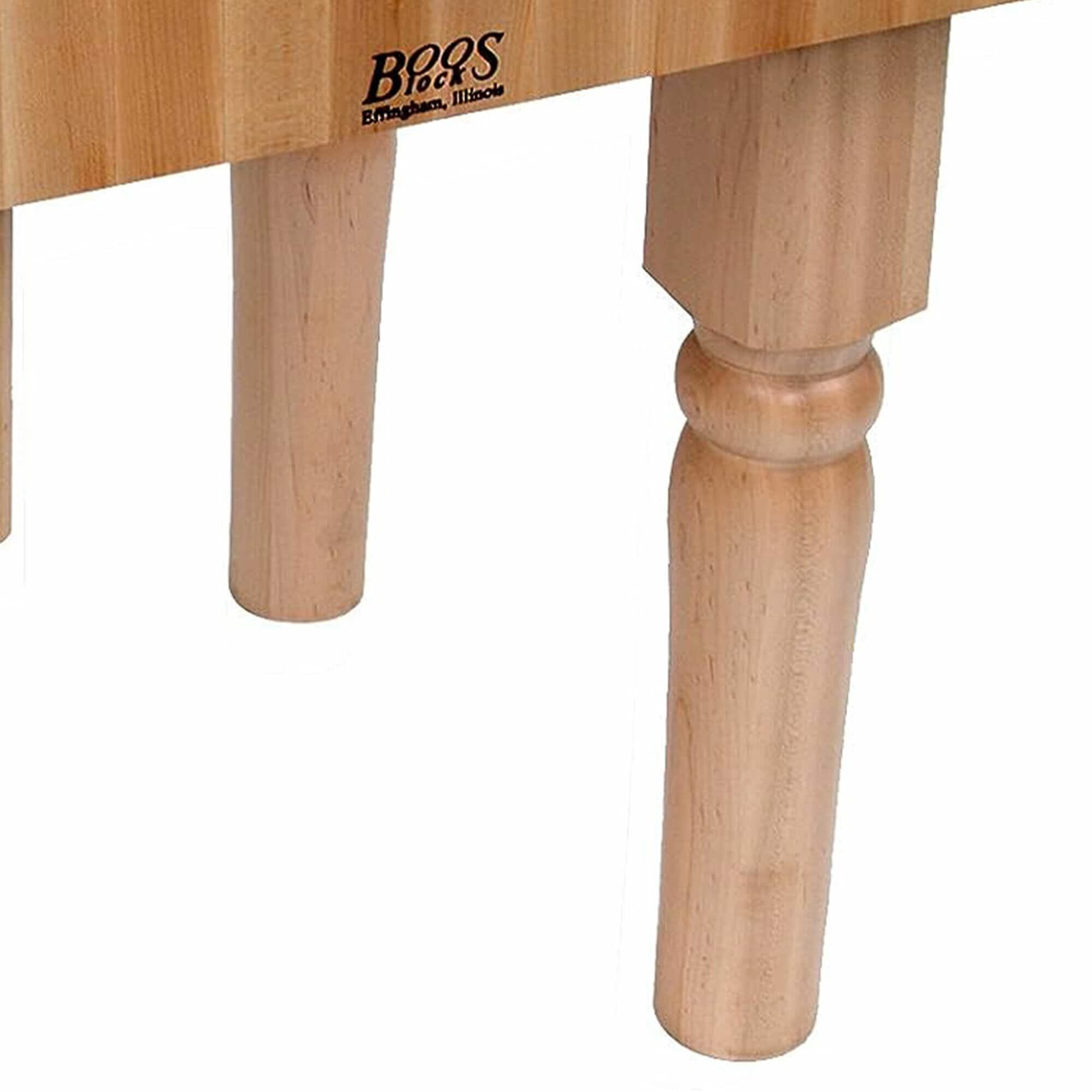 John Boos AB Series Square Wood Butcher Block Cutting Board Prep Table 10-Inch Thickness, 18" x 18" x 10", Maple