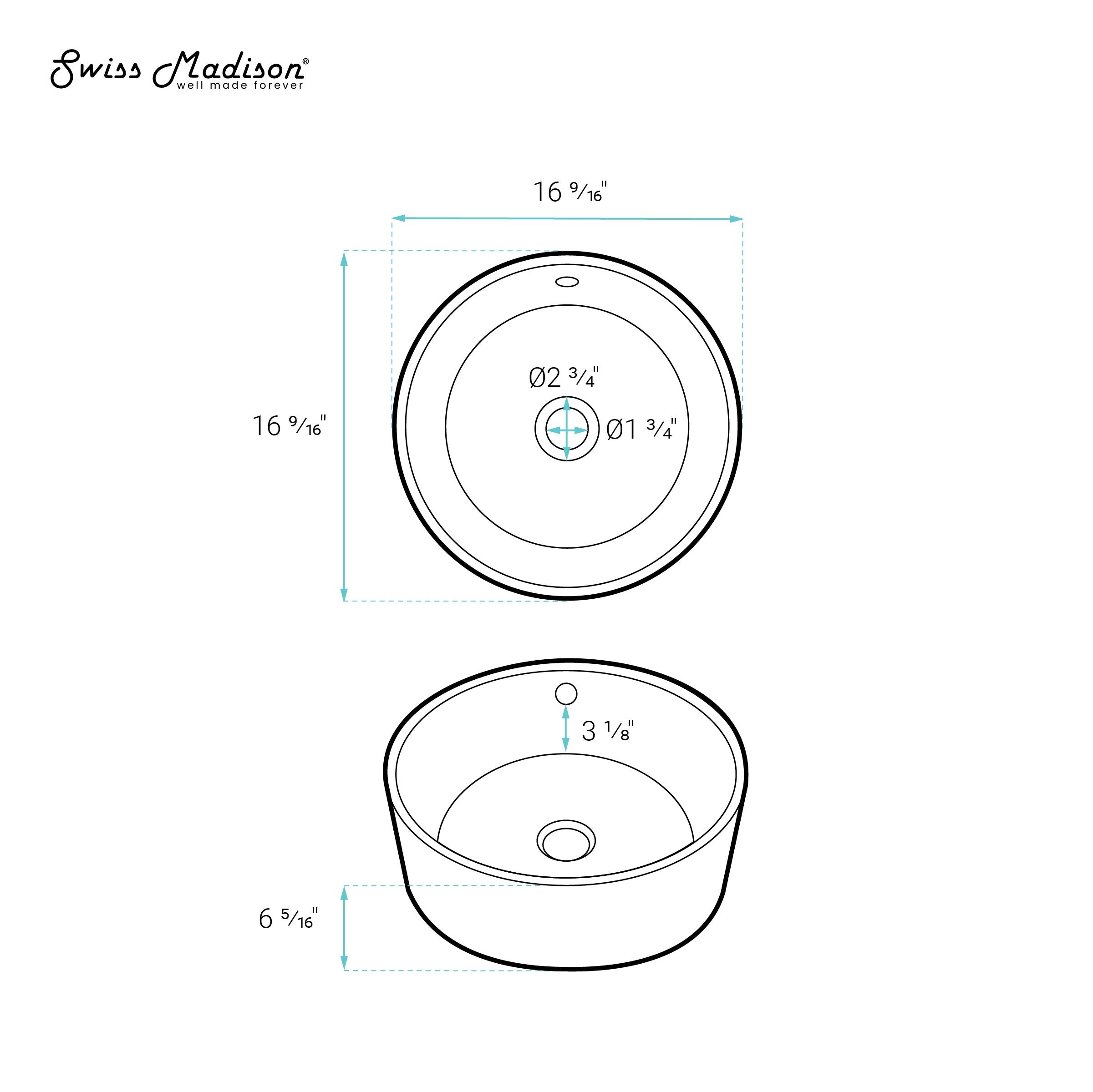 Trocadéro 16.5” Round Vessel Sink in Matte Black