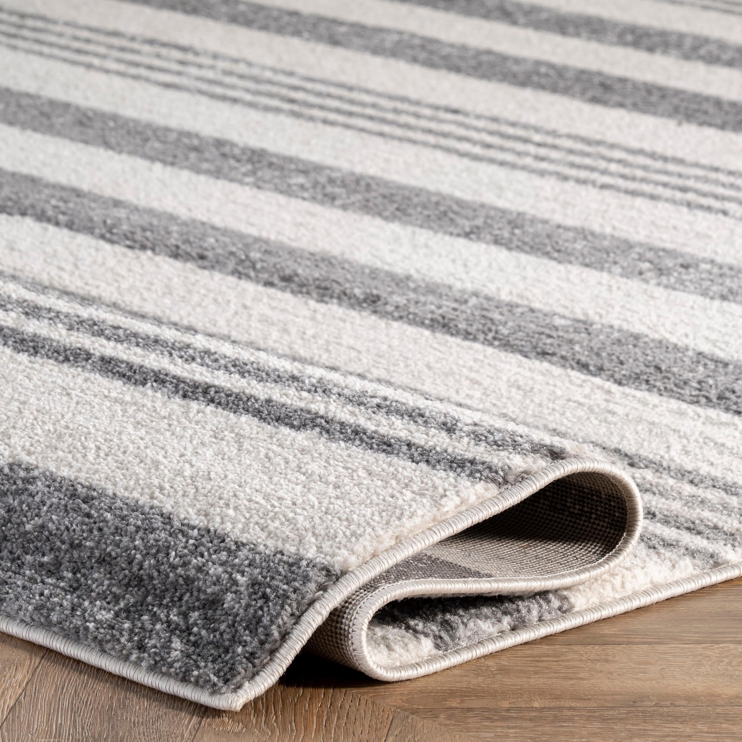 5'x8' Solid Loomed Area Rug Beige/Gray - nuLOOM: Contemporary Flat Pile, Stain-Resistant, Indoor Use, Polypropylene