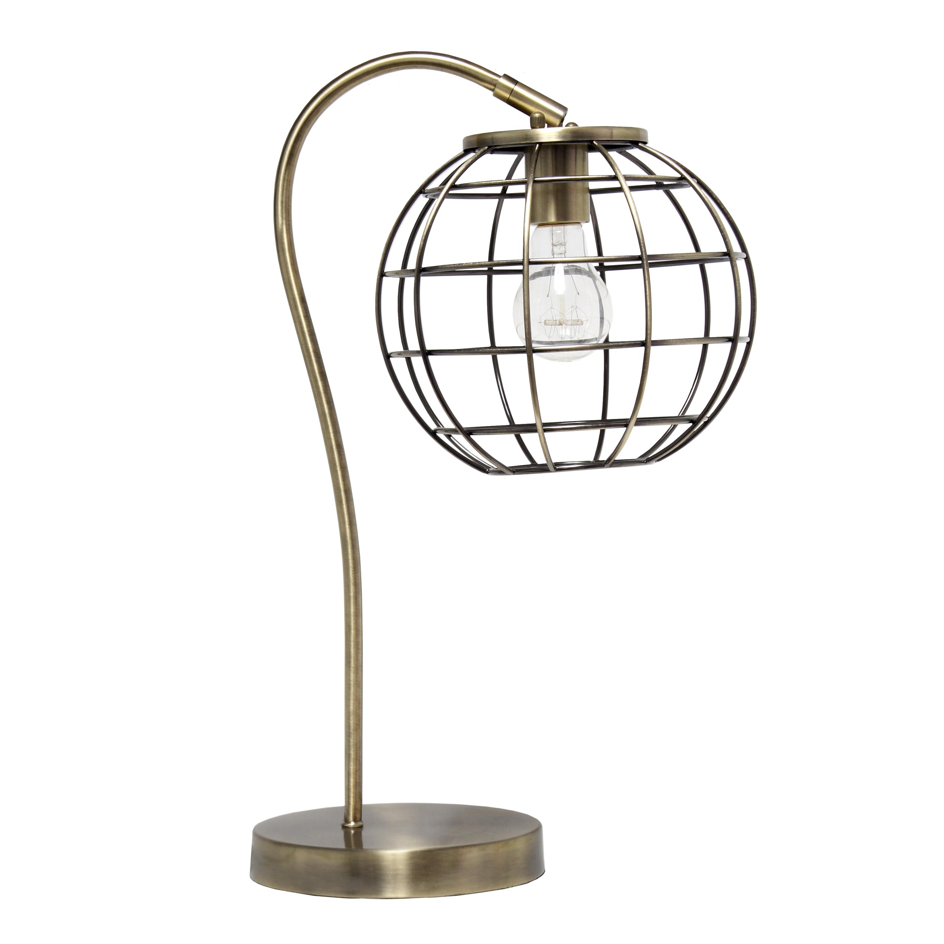 Metal Arched Cage Table Lamp Antique Brass - Lalia Home: No Assembly, UL Listed, Adjustable Neck