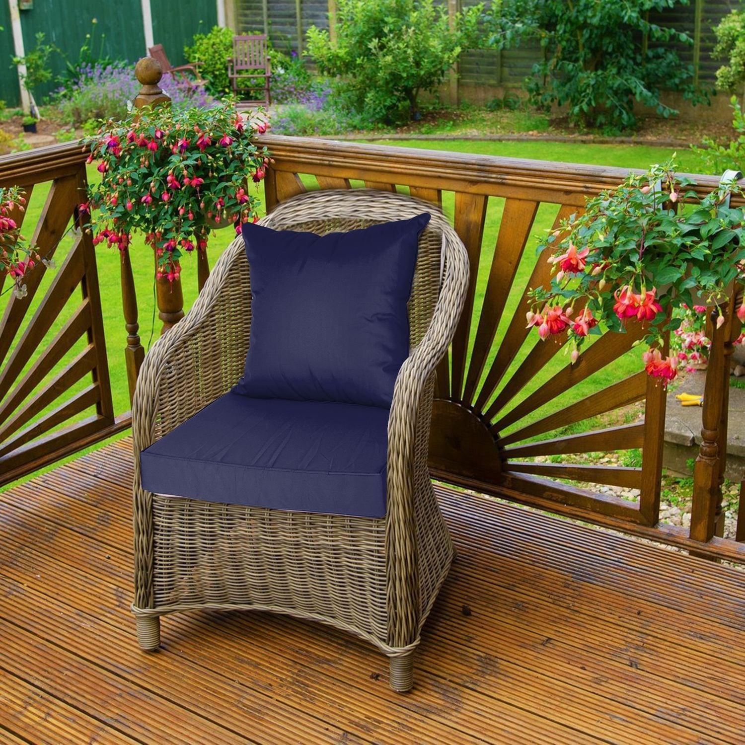 NewHome"Waterproof Outdoor Seat Cushion Set with Removable Cover, Fade-Resistant for Patio Chairs & Sofas"DarkBlue