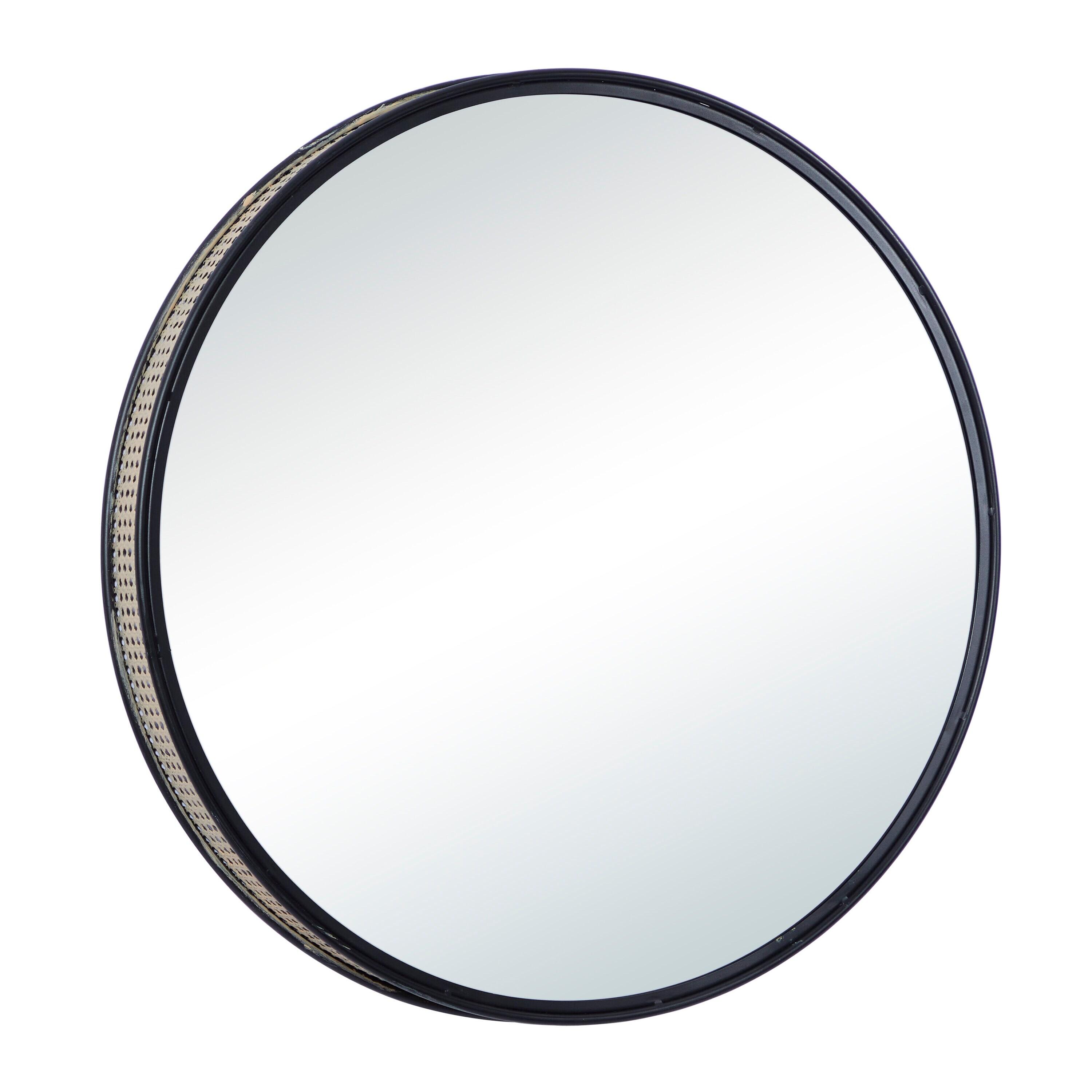 DecMode 32" x 32" Black Wall Mirror with Thin Frame