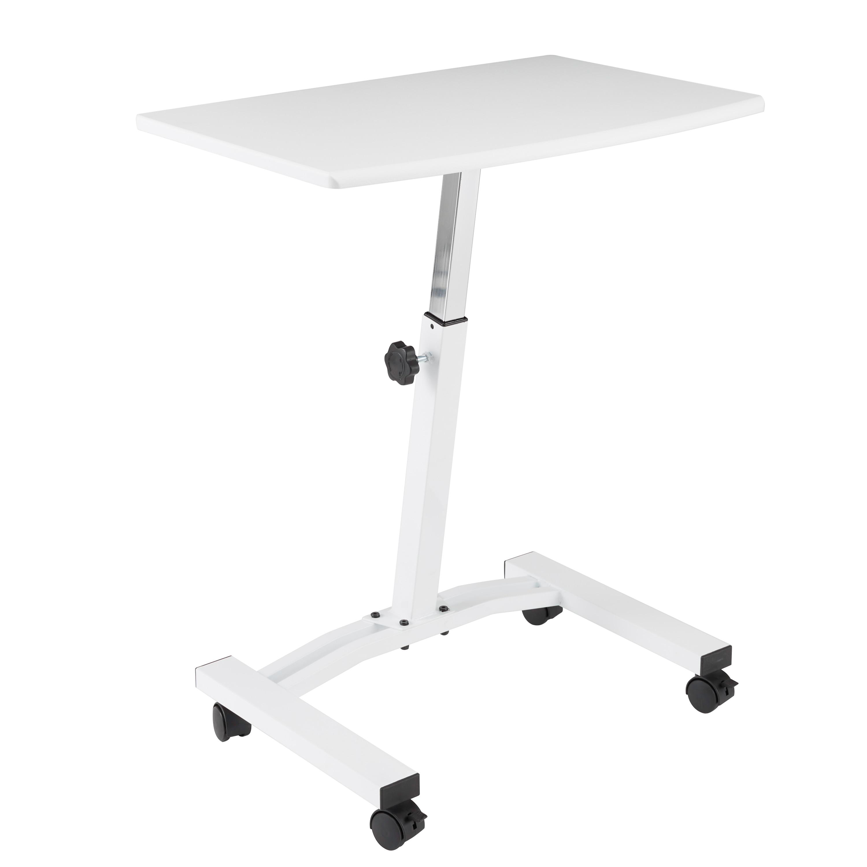 Seville Classics 23.75" Height Adjustable Mobile Laptop Desk, White