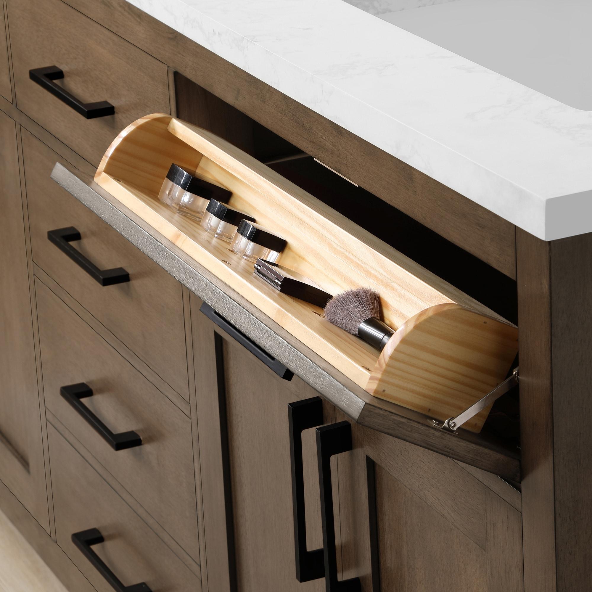 OVE Decors Athea 72 in. W Bath Vanity with Premium Countertop and Power Bar