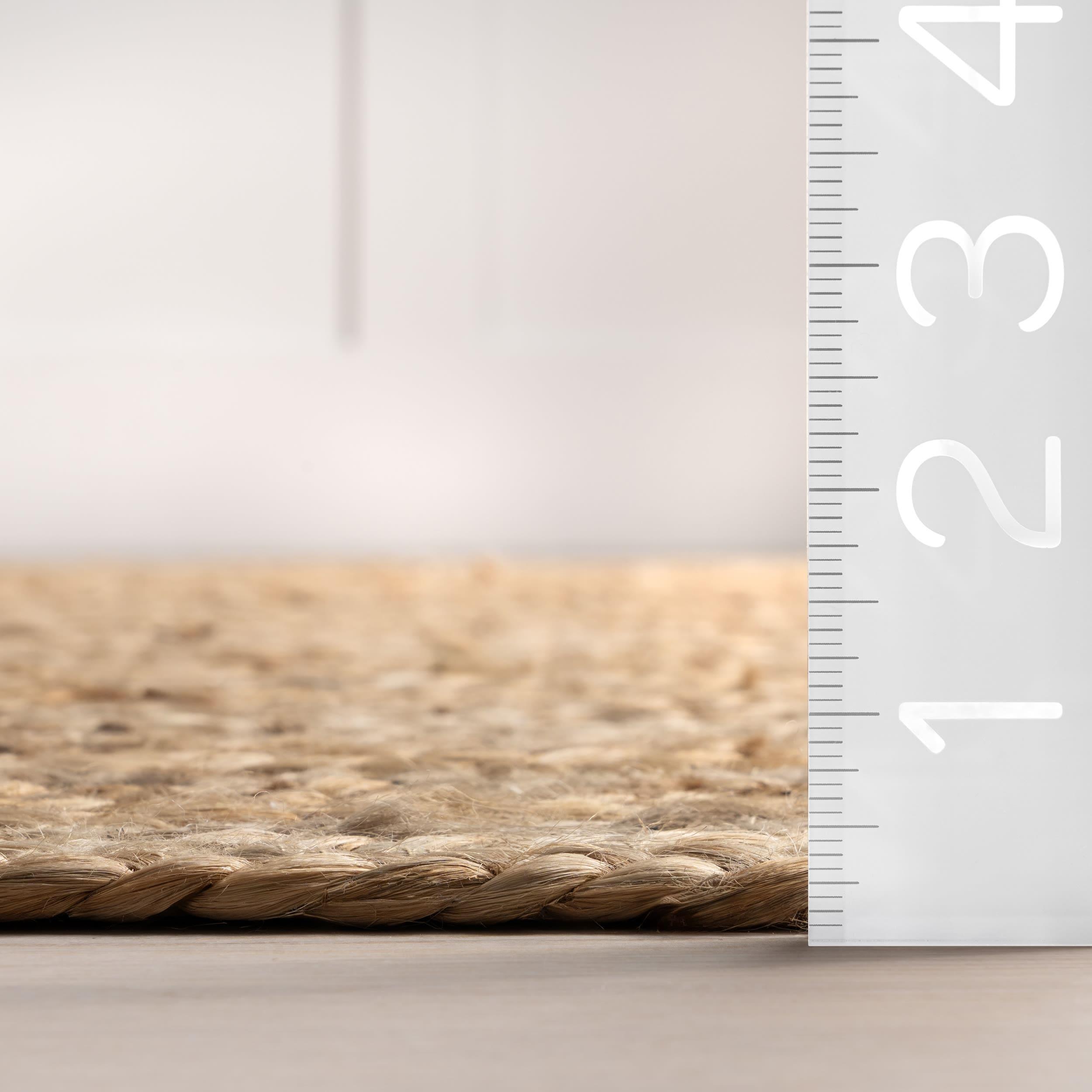 nuLOOM Rigo Hand Woven Farmhouse Jute Area Rug, 10' x 13', Natural