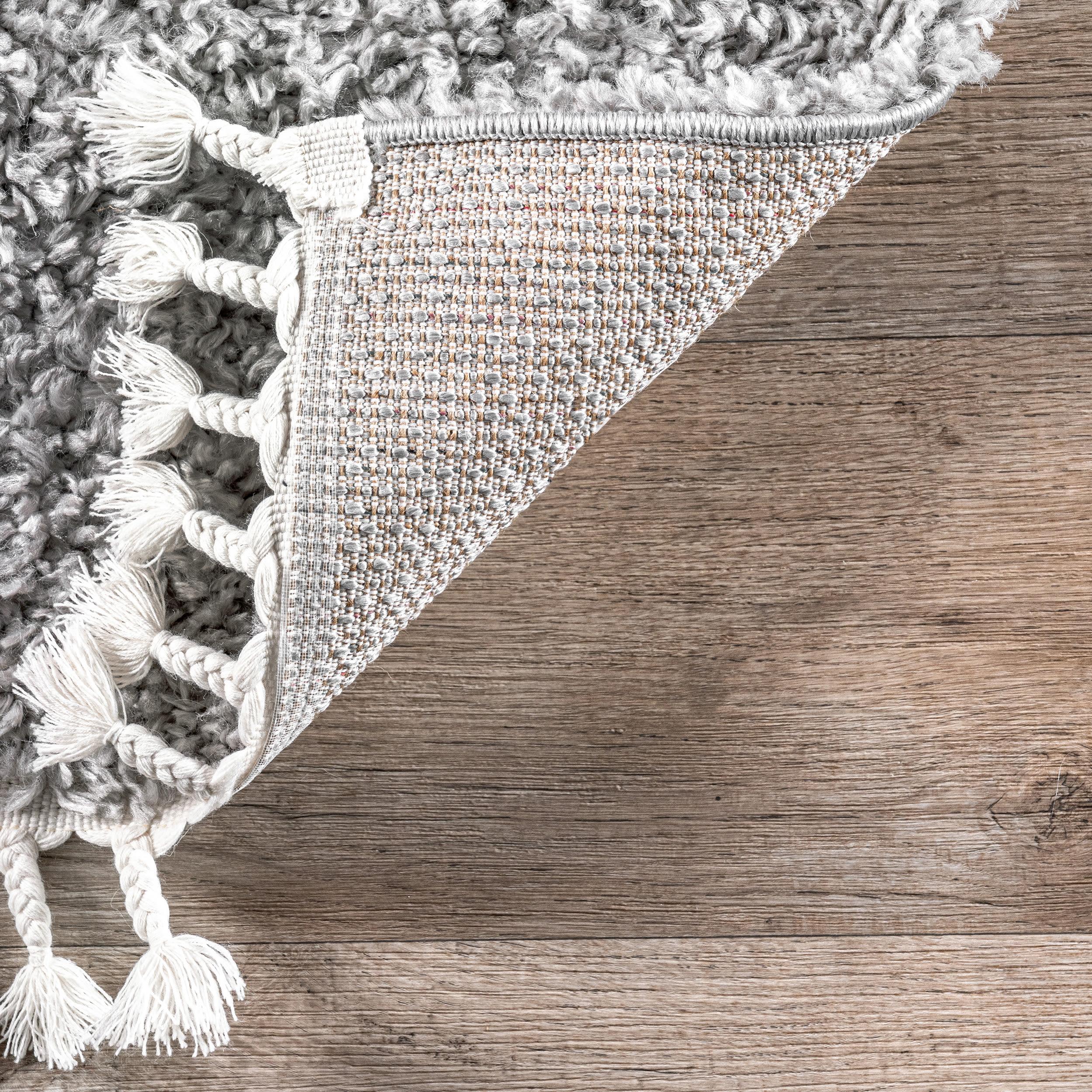 Nuloom Neva Solid 3x5 Accent Shag Indoor Area Rug for Living Room Bedroom Dining Room Nursery Entryway, Grey/Ivory