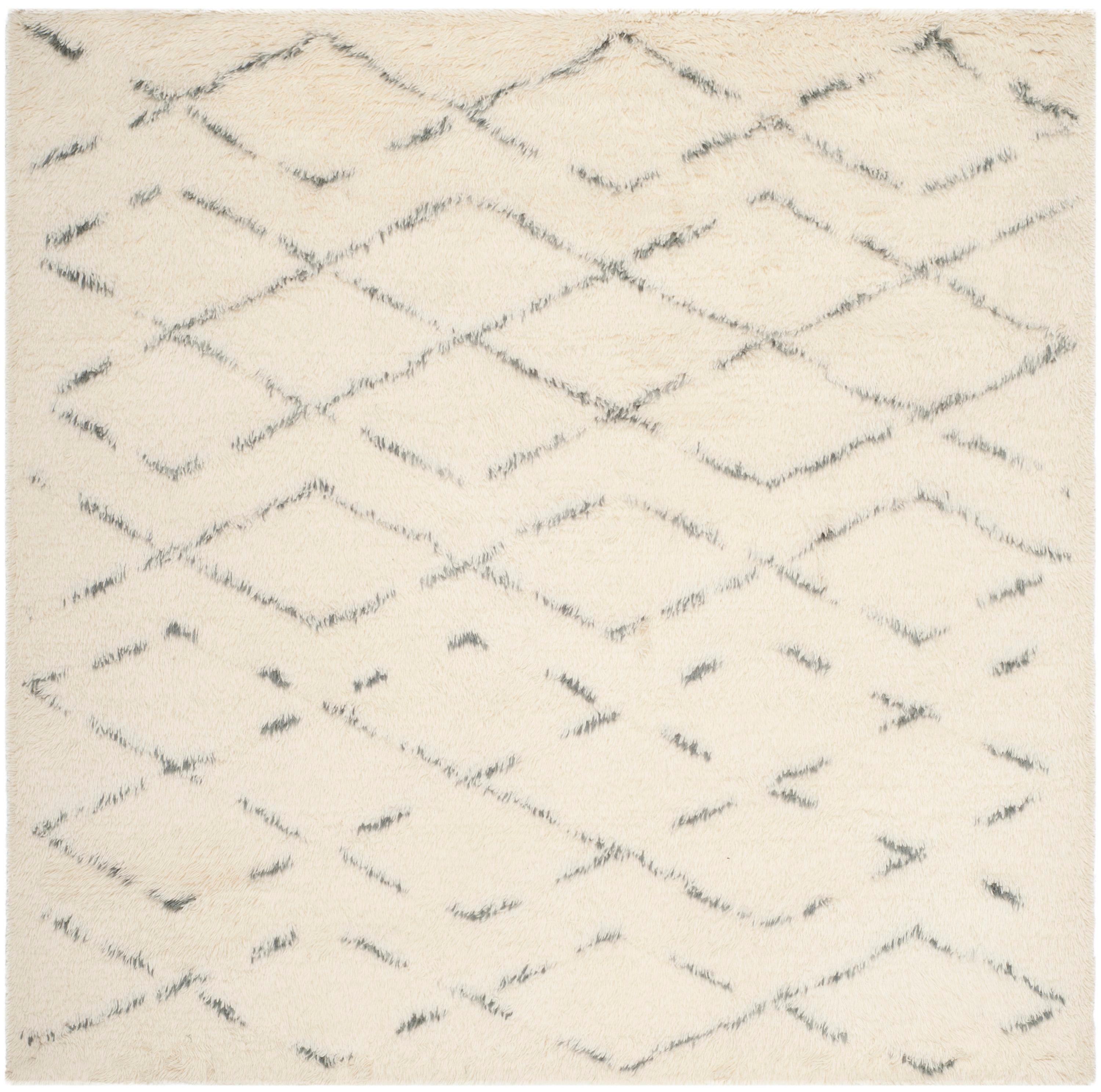 Casablanca CSB847 Hand Tufted Indoor Area Rug - Ivory/Grey - 6'x6' - Safavieh