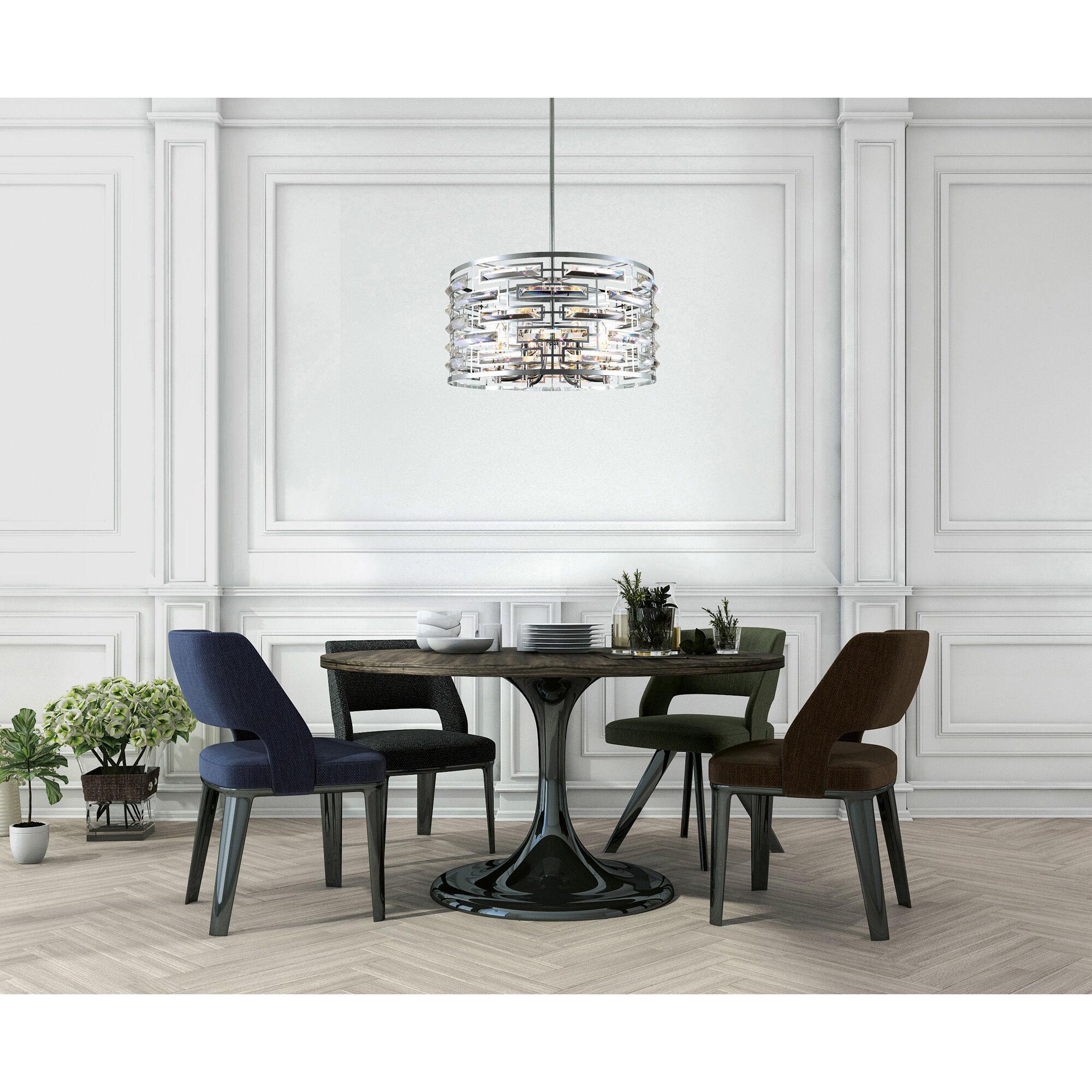 CWI Lighting Petia 6 Light Drum Shade Metal Chandelier in Chrome