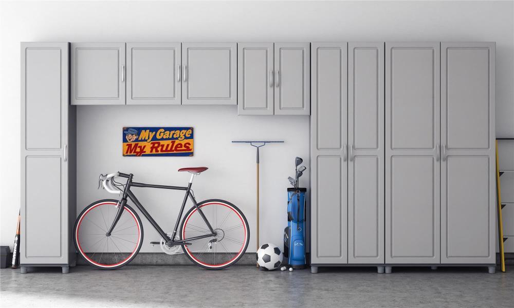 Kendall 54" Wall Cabinet, Graphite Gray/Light Gray