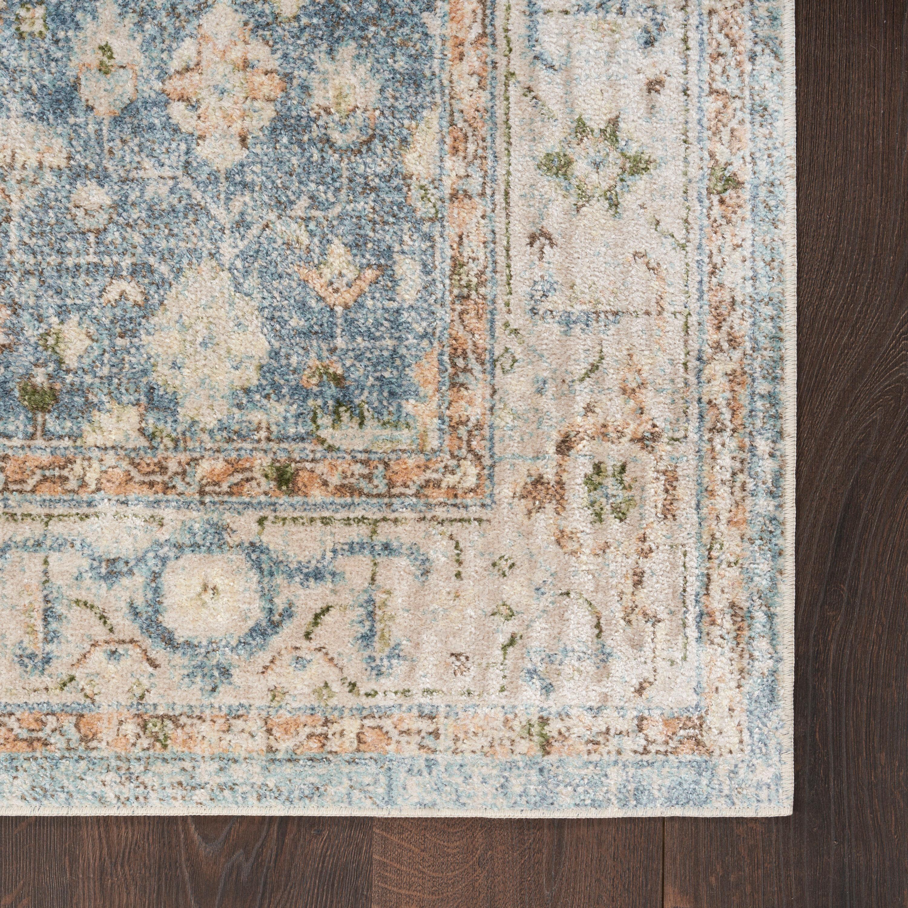 Nourison Astra Machine Washable Vintage Persian Indoor Rug Silver Blue 7'10" x 10'