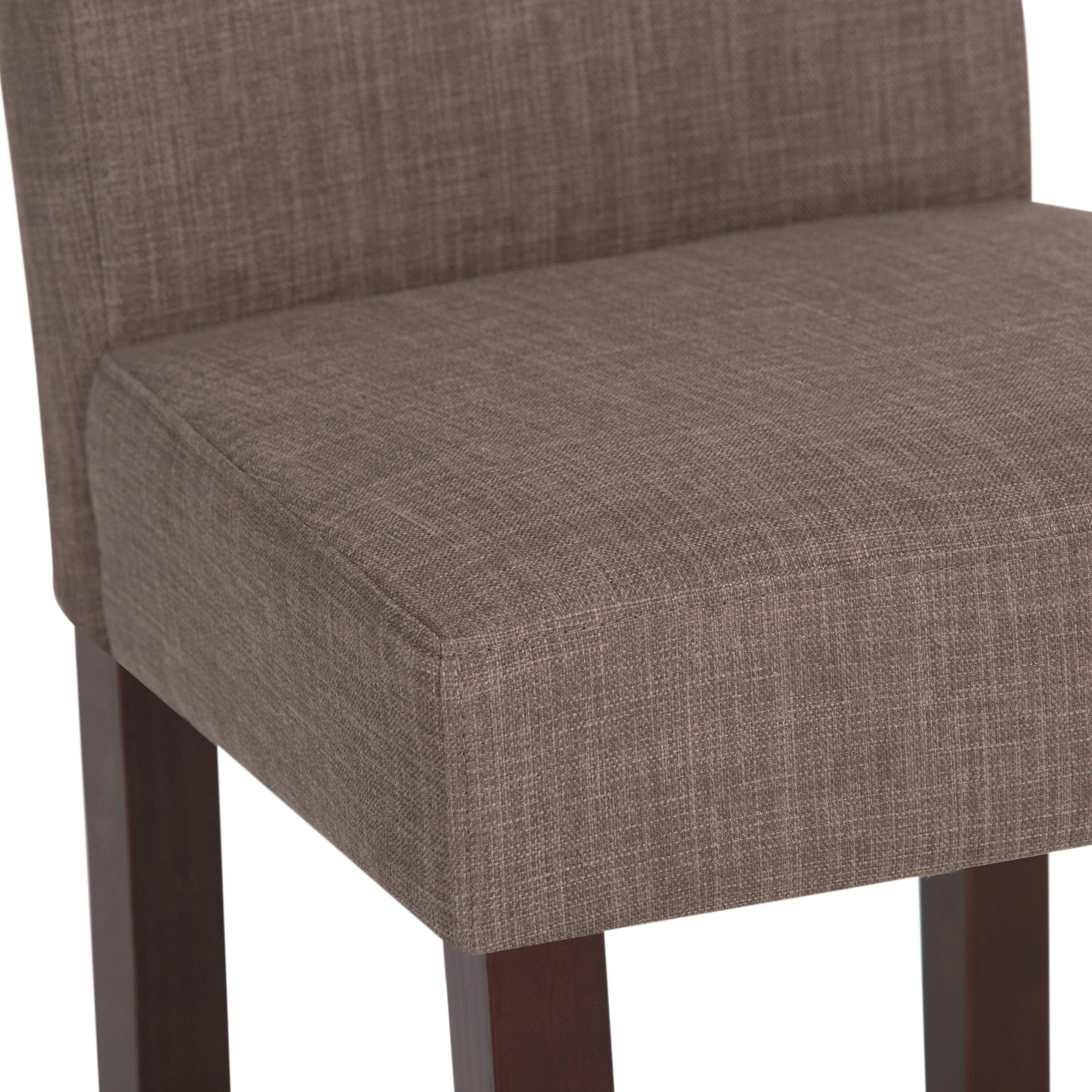 Simpli Home Acadian 17.99'' H Linen Look Polyester Upholstered Parsons Chair (Set of 2)