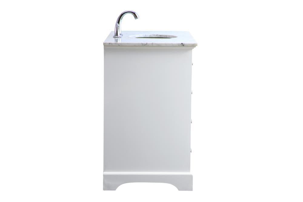 Elegant Decor Americana 42" Single Marble Top Bathroom Vanity in White
