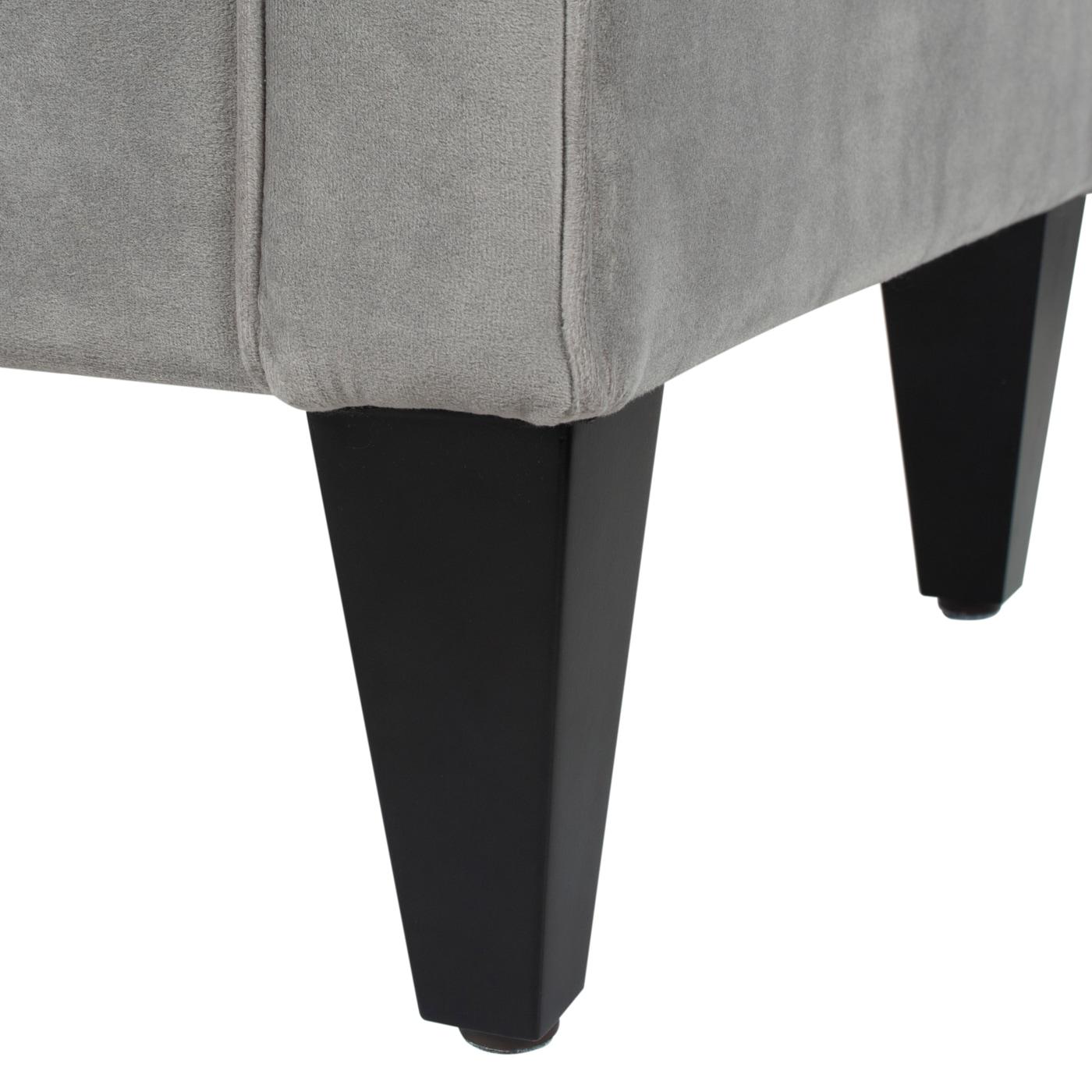Jacqueline Tufted Roll Arm Storage Bench Grey