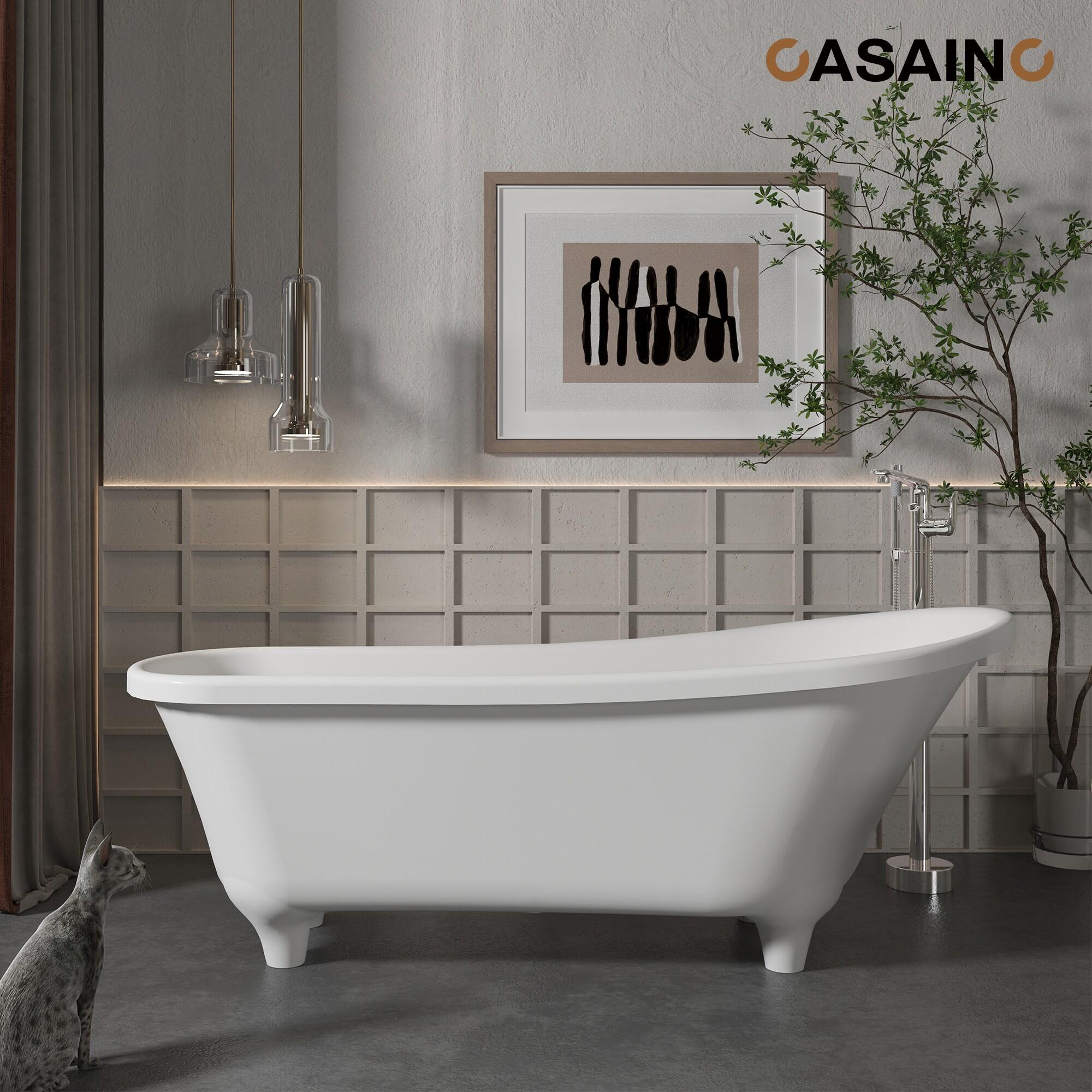 Chrome Freestanding Bathtub Faucet with Hand Shower