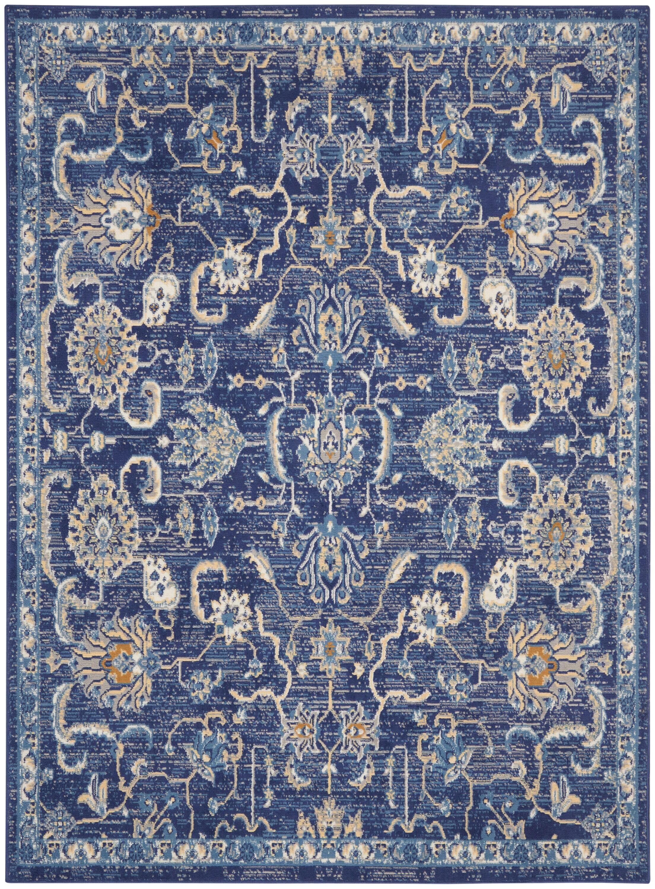 Nourison Grafix GRF24 Indoor Area Rug - Navy 3'9" x 5'9"