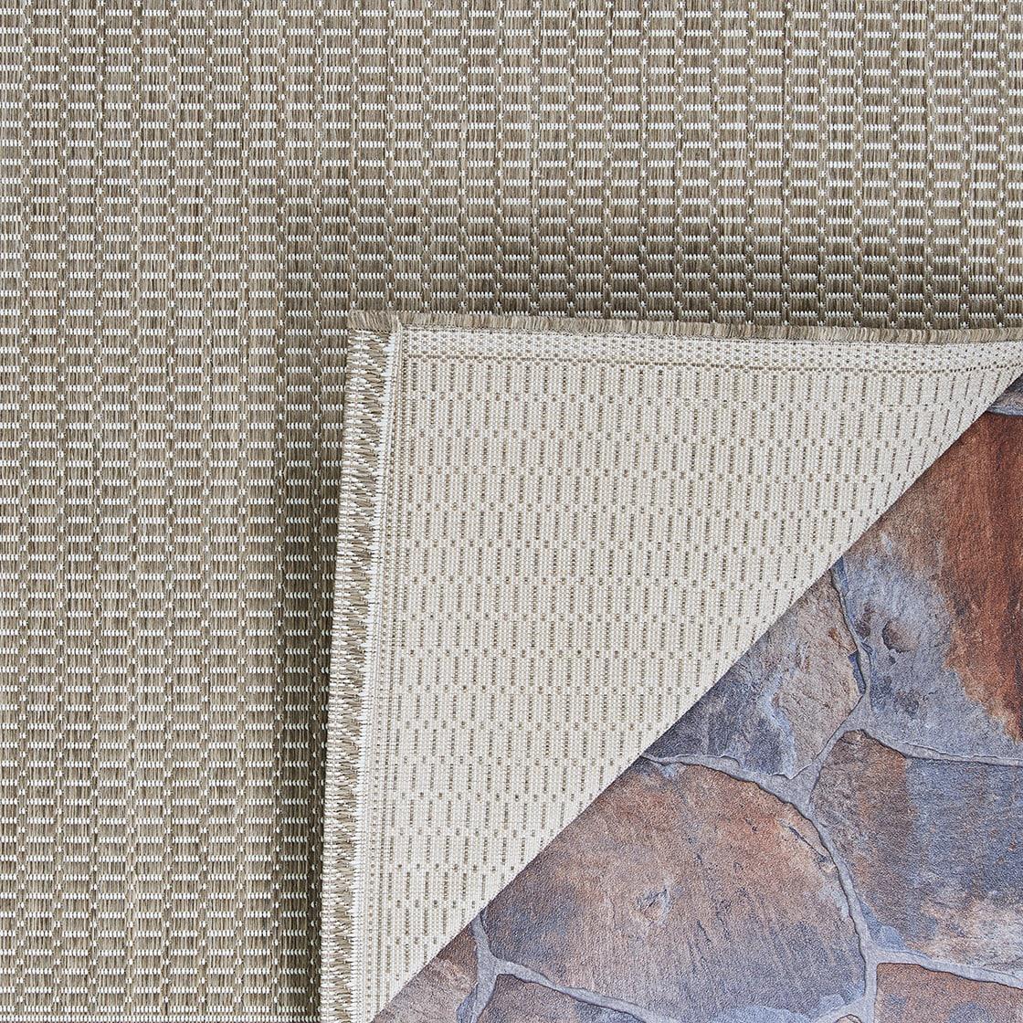 Couristan Recife Saddle Stitch Indoor /Outdoor Area Rug, Champagne- Taupe, 5'10" x 9'2"