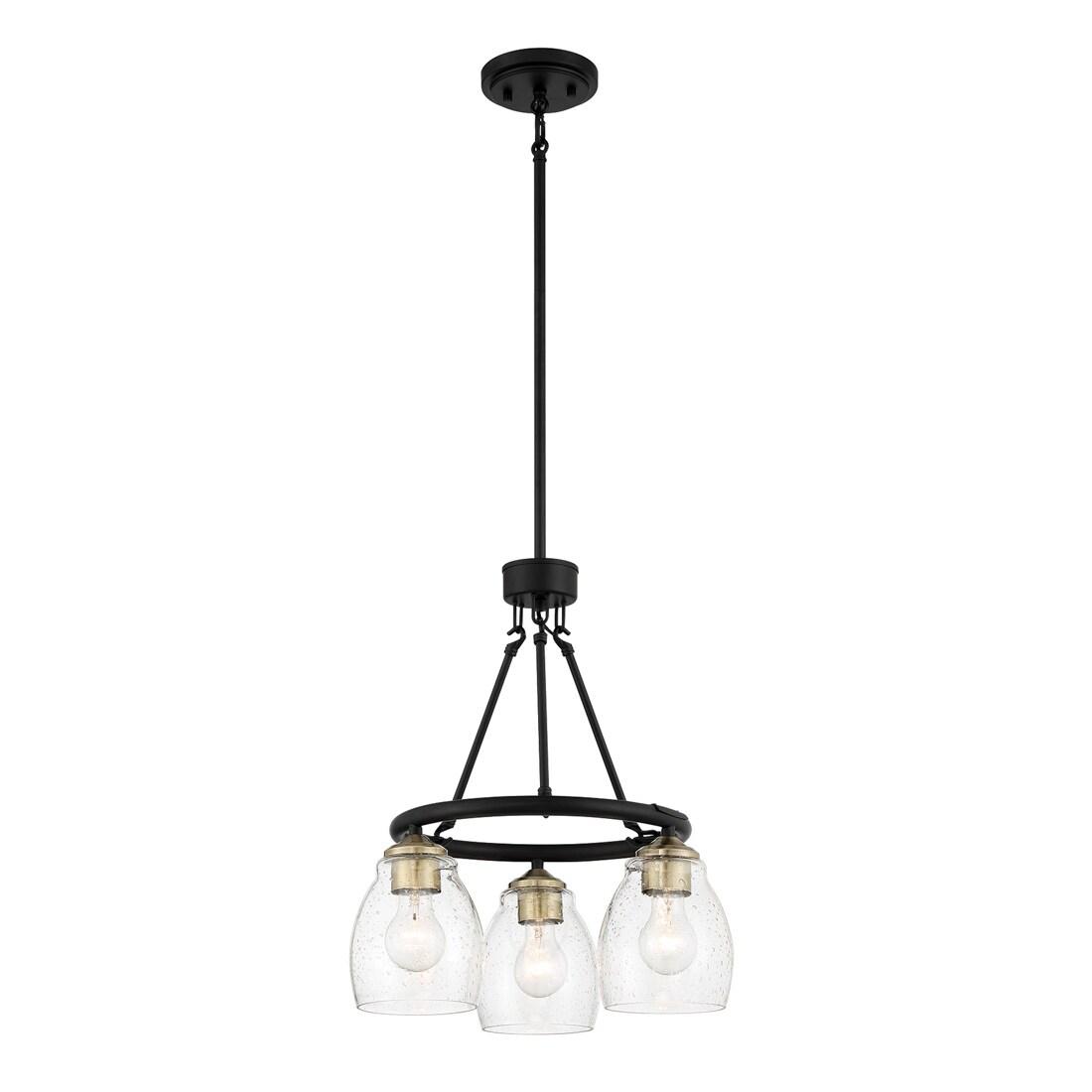 2437-878-Minka Lavery-Winsley - 3 Light Chandelier-18.13 Inches Tall and 17 Inches Wide-Coal/Stained Brass Finish    -Traditional Installation