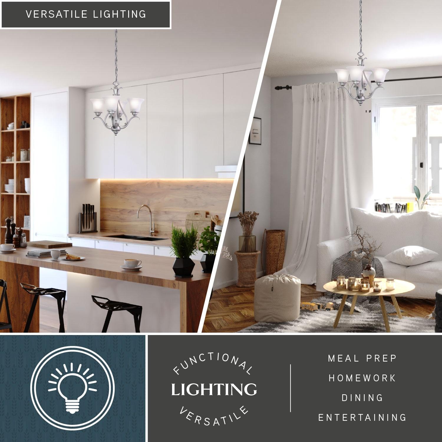 Vaxcel Monrovia 4 - Light Chandelier in  Brushed Nickel