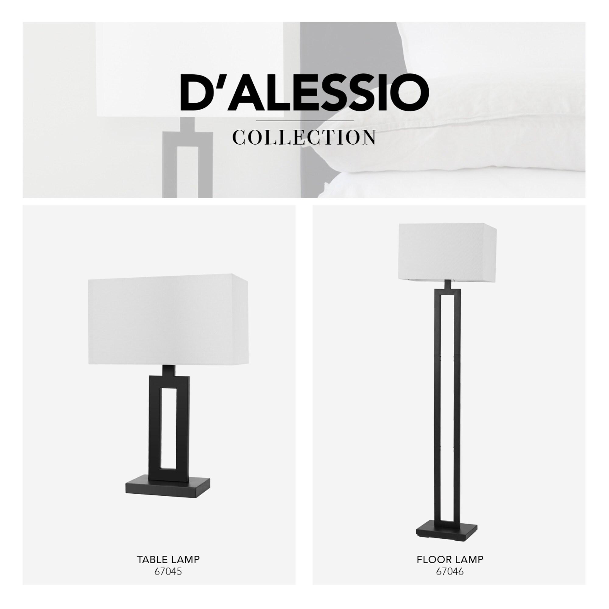 Globe Electric D'Alessio 20" Matte Black Table Lamp with White Linen Shade, 67045