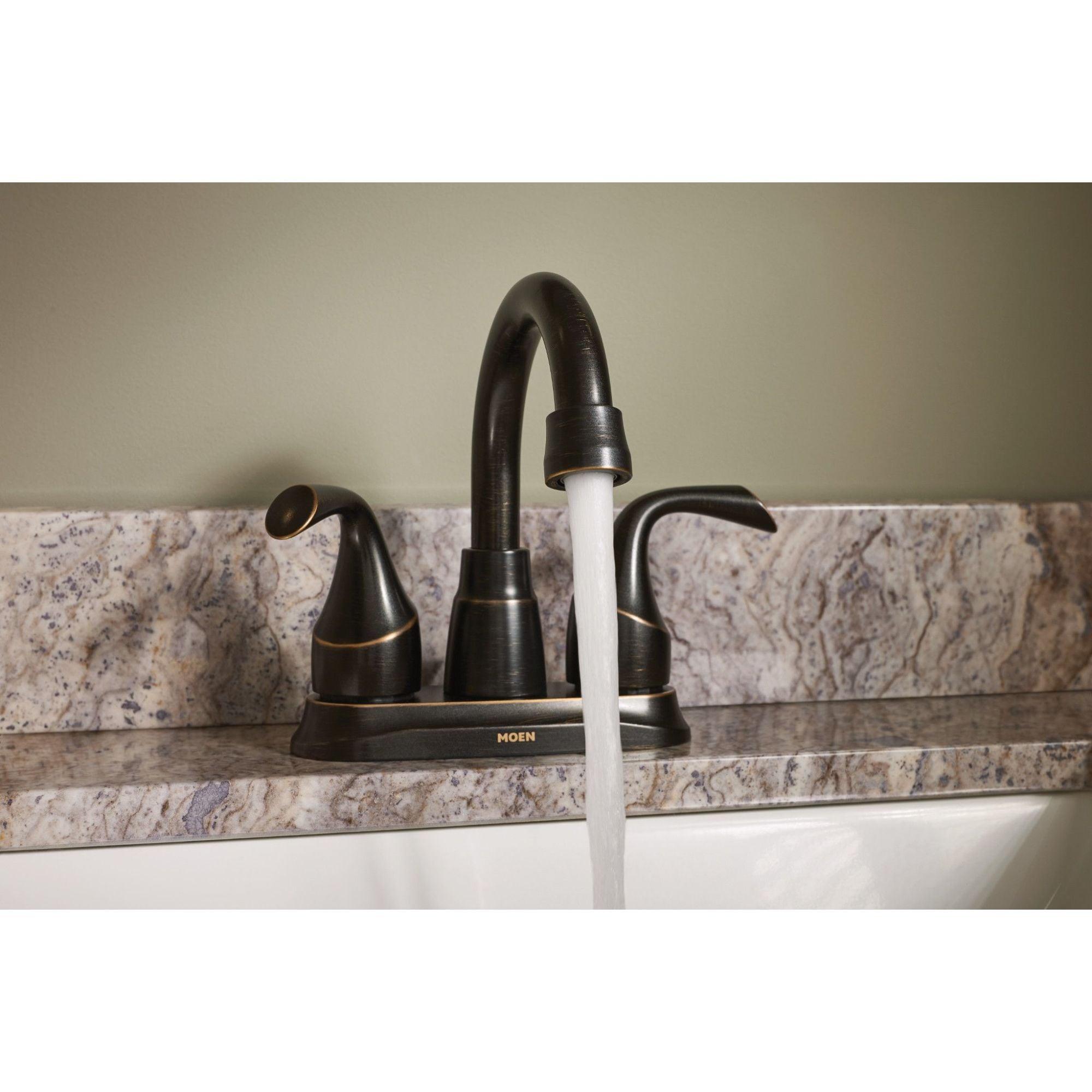 Mediterranean Bronze Two-Handle Centerset Bathroom Faucet