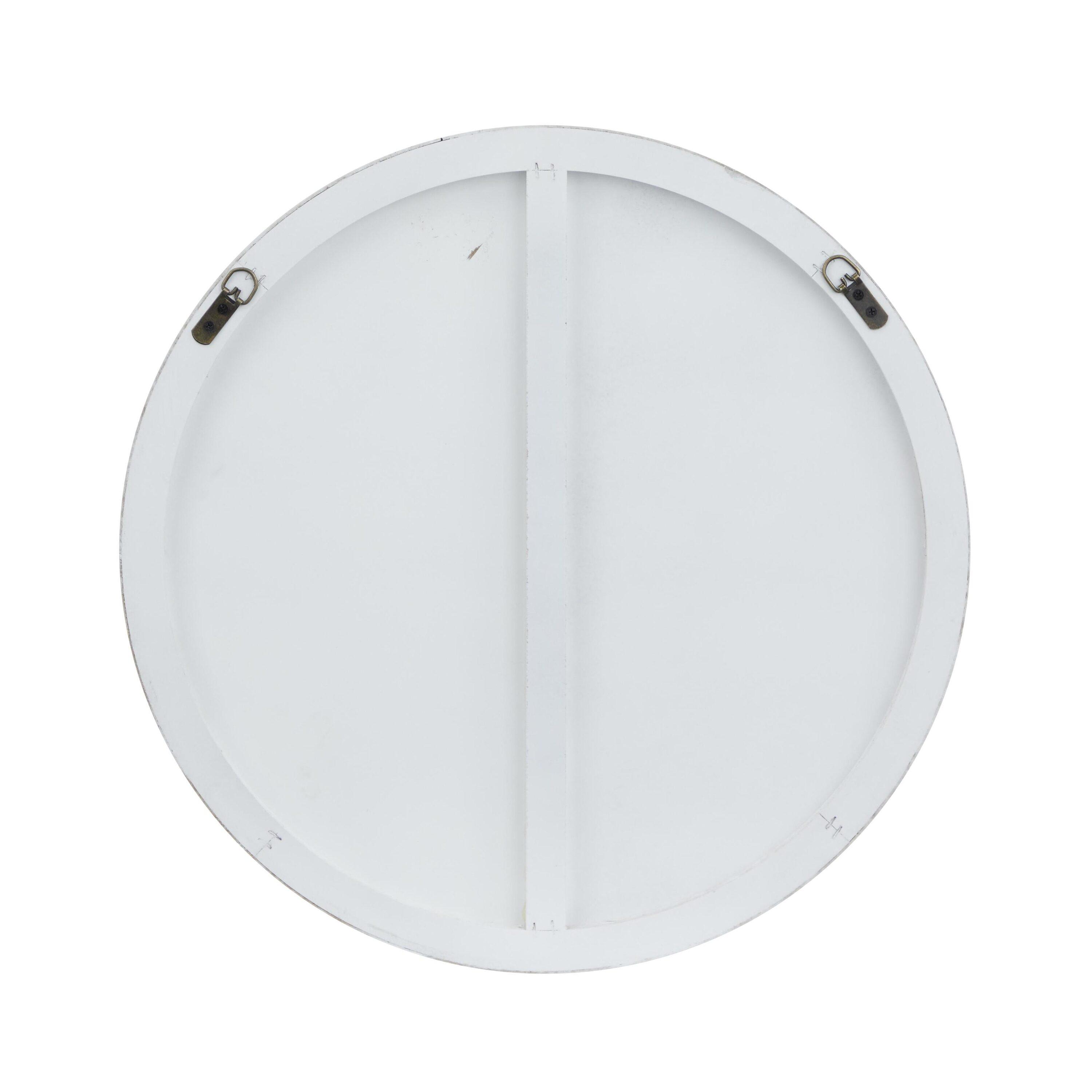 24 in. x 24 in. Simplistic Round Framed White Wall Mirror with Thin Minimalistic Frame