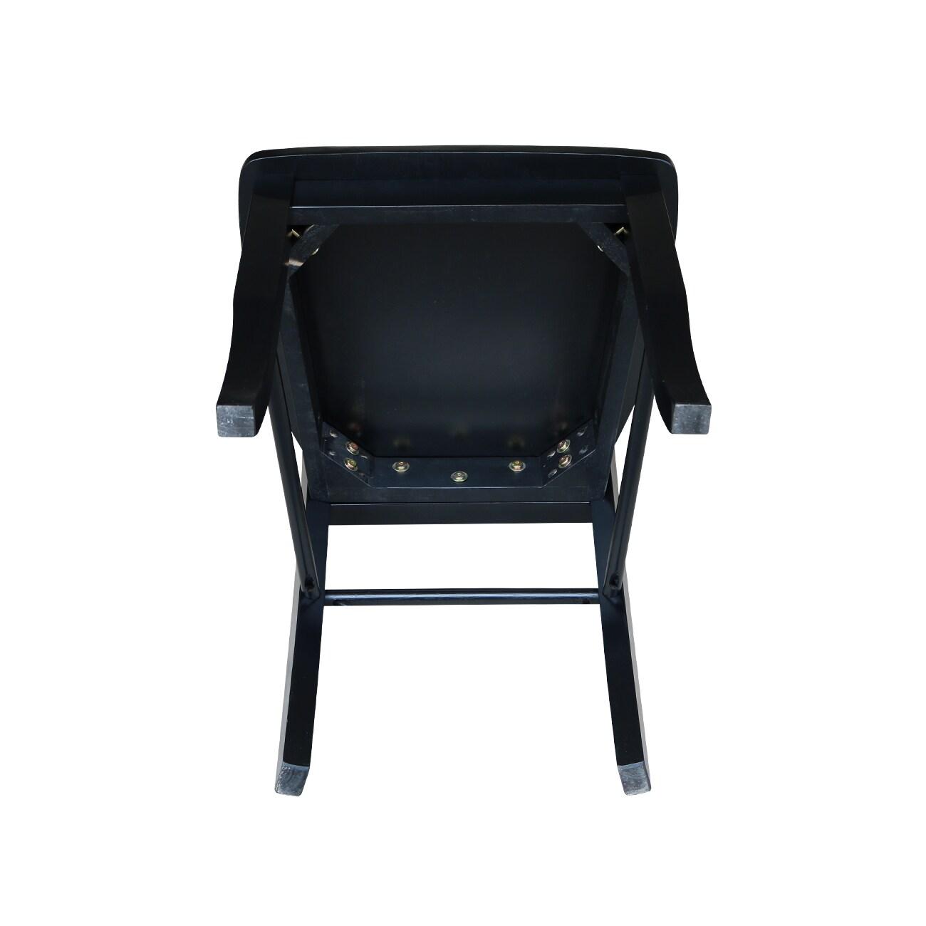 Set of 2 Madrid Ladderback Chairs Black - International Concepts: Solid Wood, Armless, Transitional Style