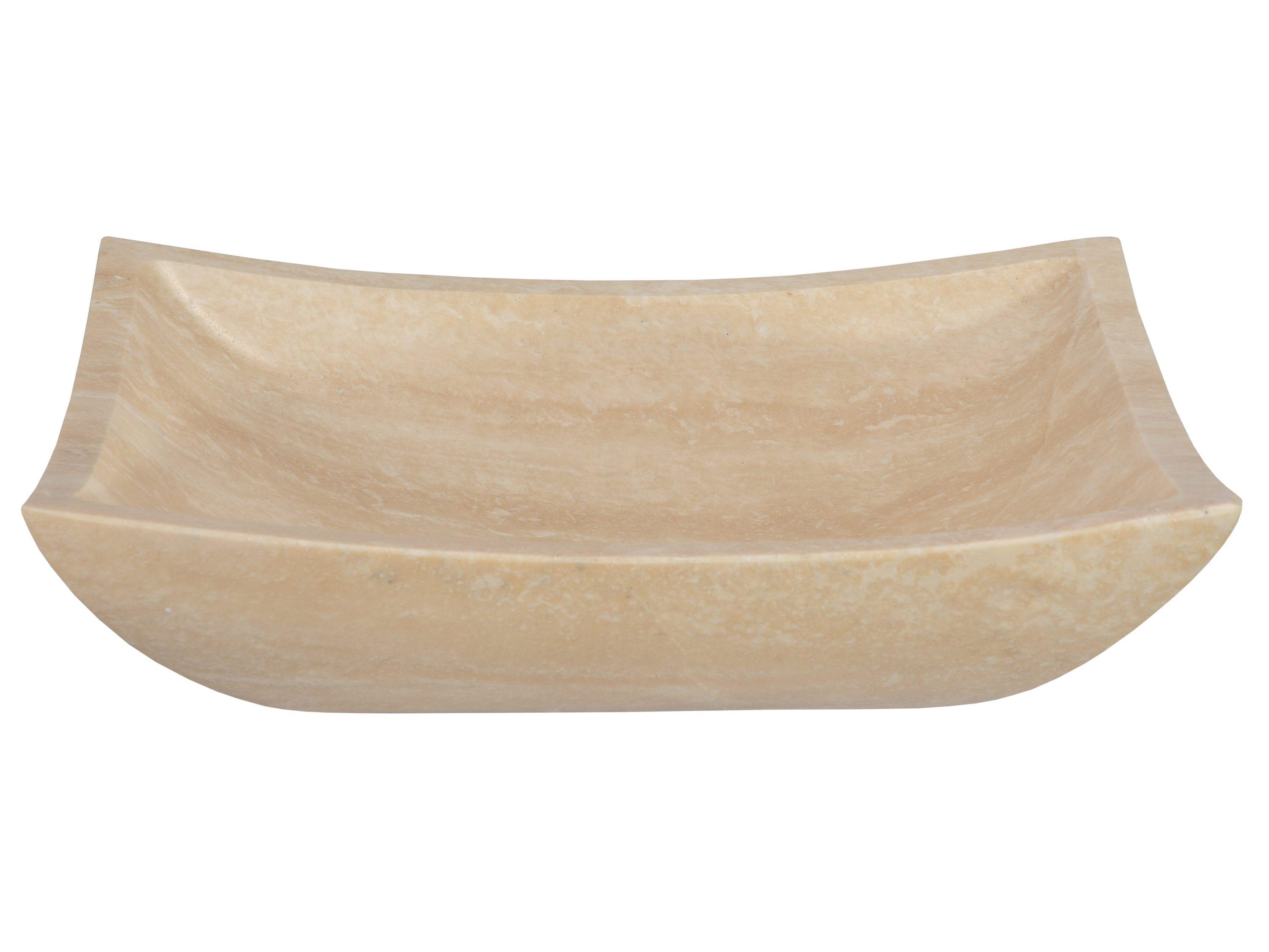 Eden Bath Zen 14.75'' Beige Stone Rectangular Bathroom Sink