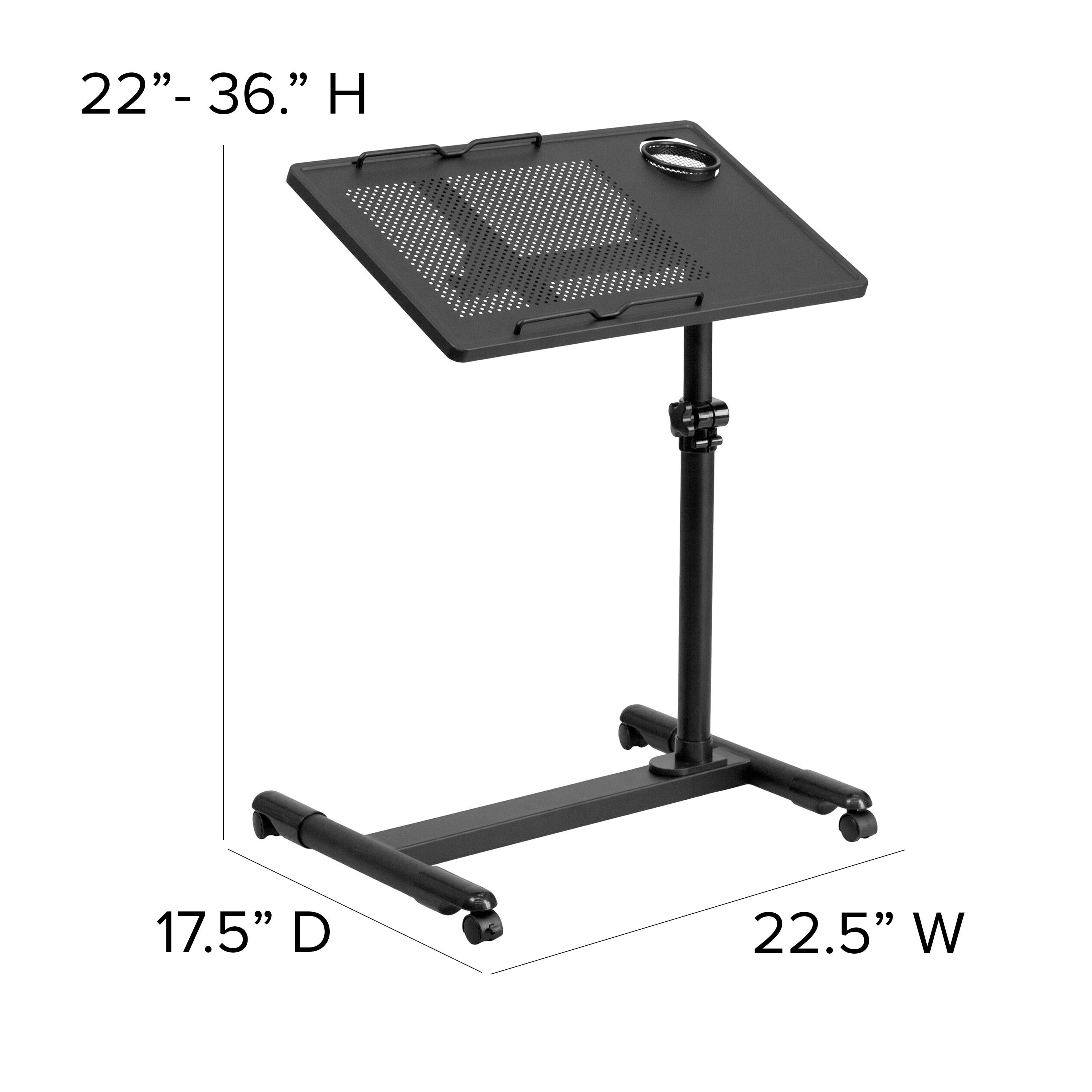 Macon Adjustable Height Steel Mobile Computer Desk