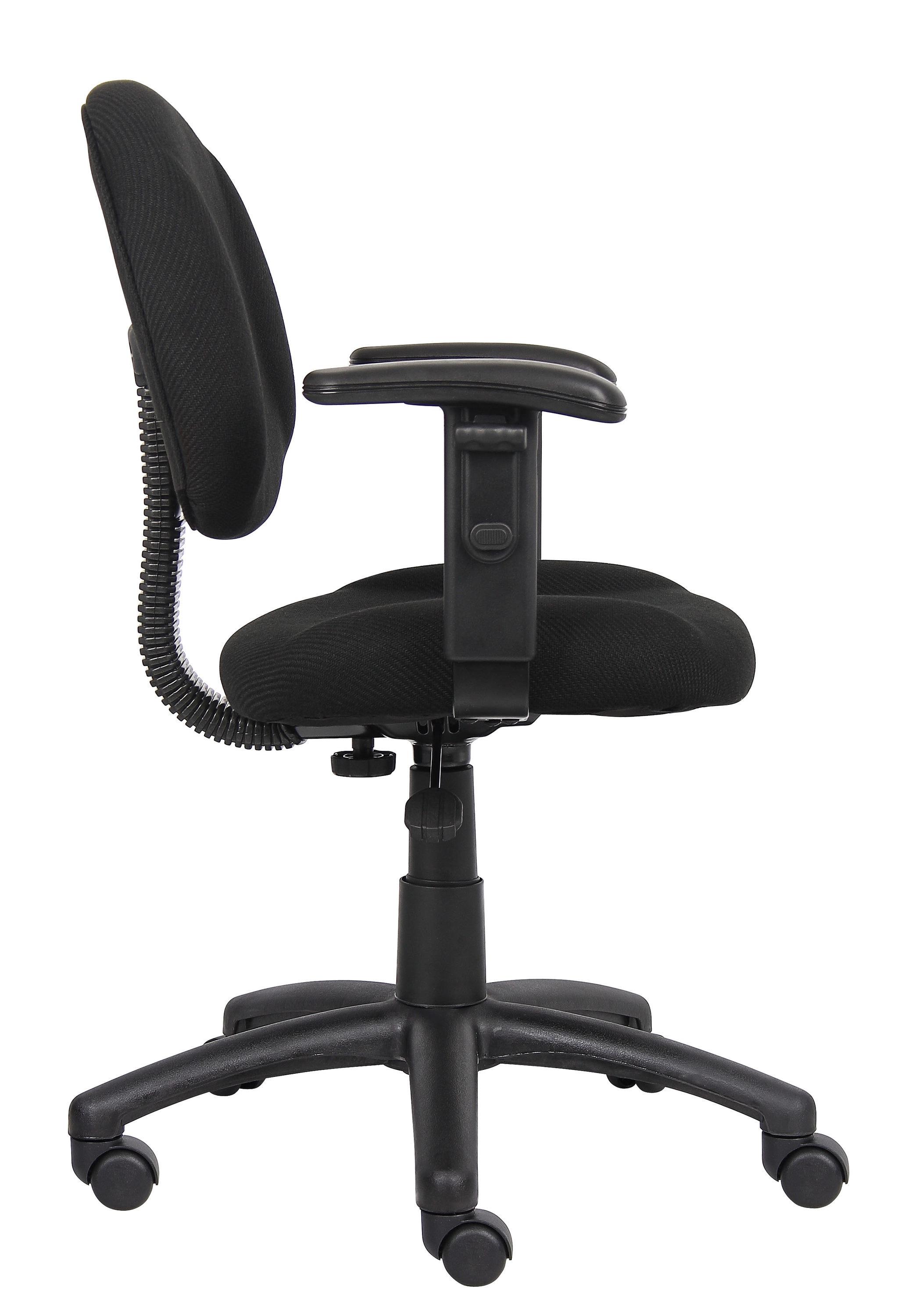 Boss Office Products DX Posture Office Chair with Adjustable Arms in Black