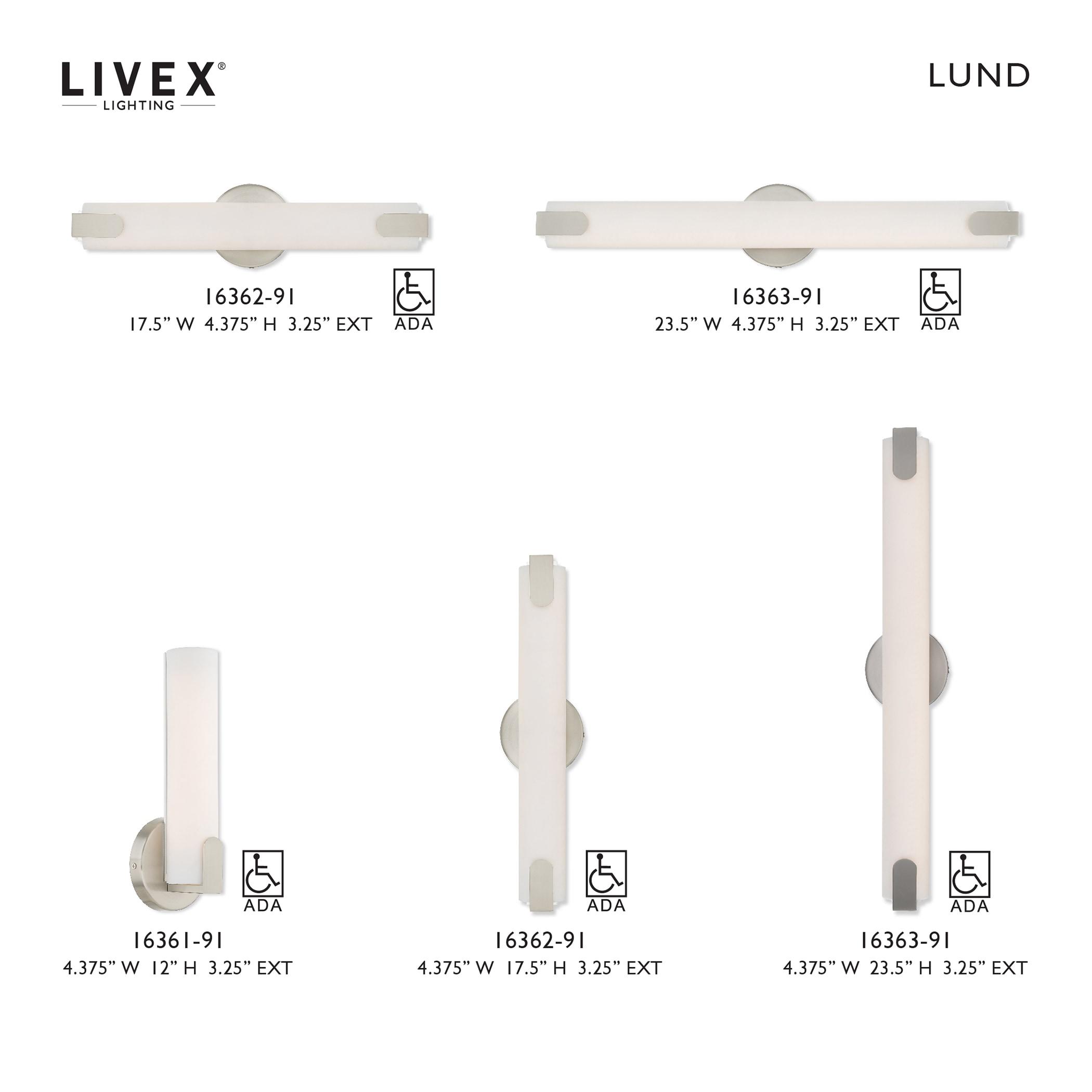 Livex Lighting Lund - Light Sconce ,  Brushed Nickel