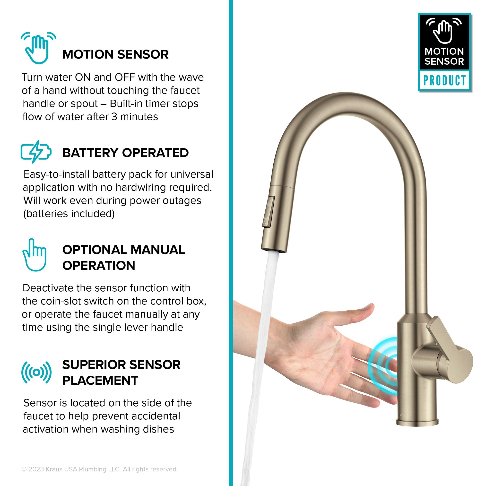 KRAUS Oletto Touchless Sensor Pull-Down Single Handle Kitchen Faucet