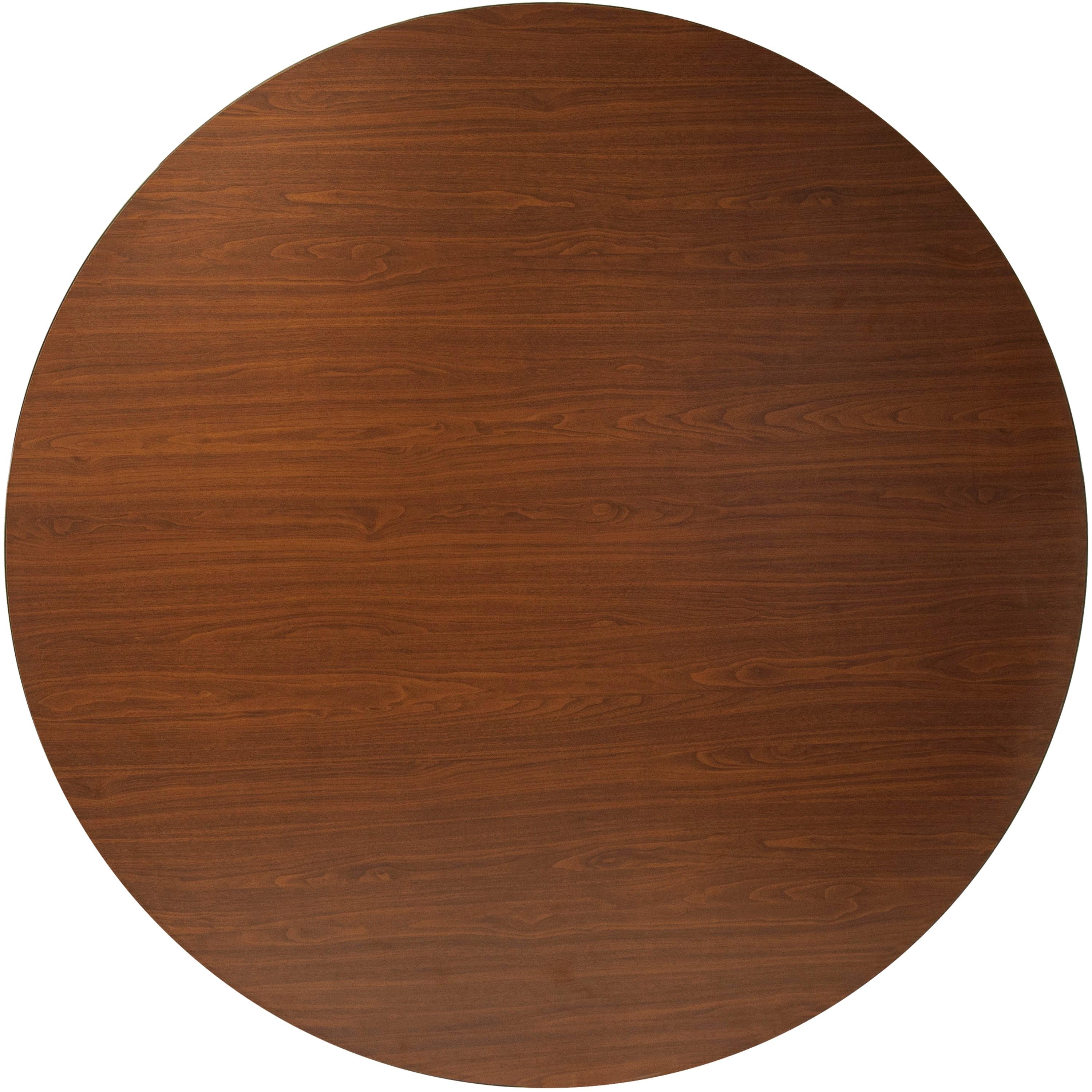 Flash Furniture 60" Round Laminate Top Folding Banquet Table in Walnut