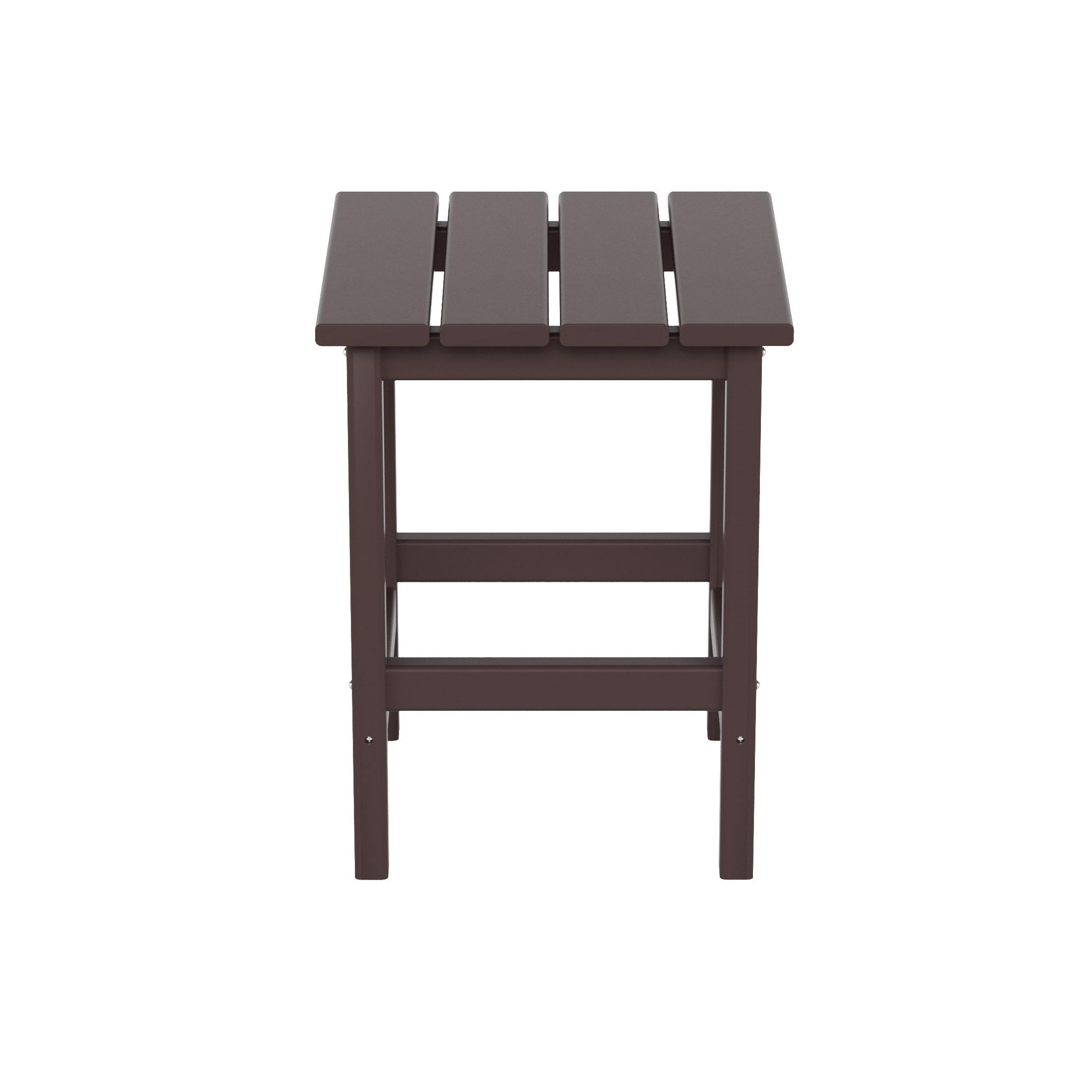 Polytrends  Laguna Hdpe All Weather Outdoor Patio Foldable Adirondack Chair With Ottoman And Side Table (3-Piece Set) Dark Brown