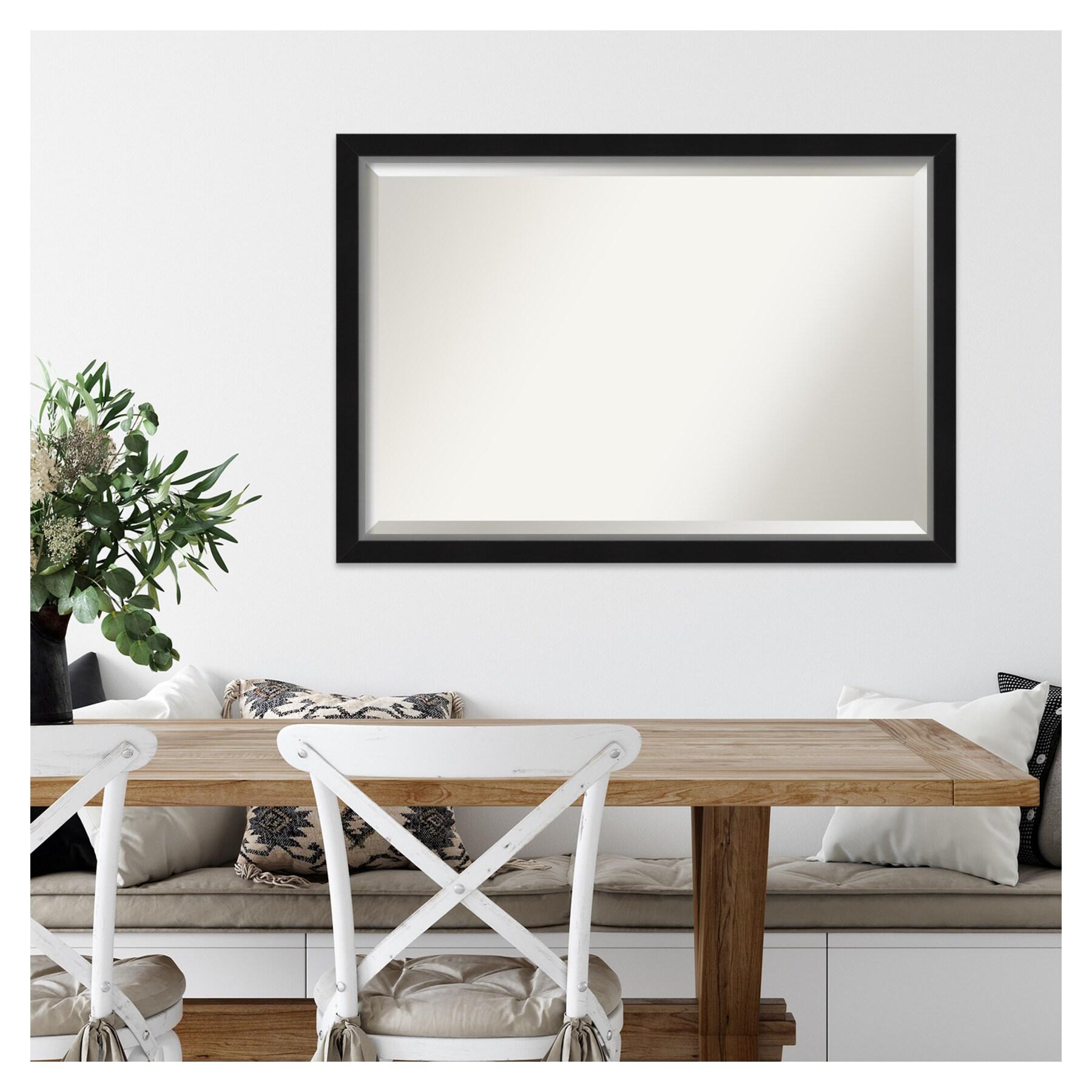 Amanti Art Eva Black Silver Narrow Framed Wall Mirror - 19.12 x 23.12 in