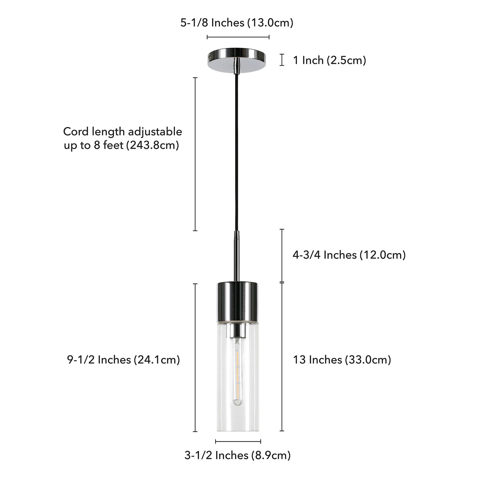 Evelyn&Zoe Industrial Clear Glass Pendant