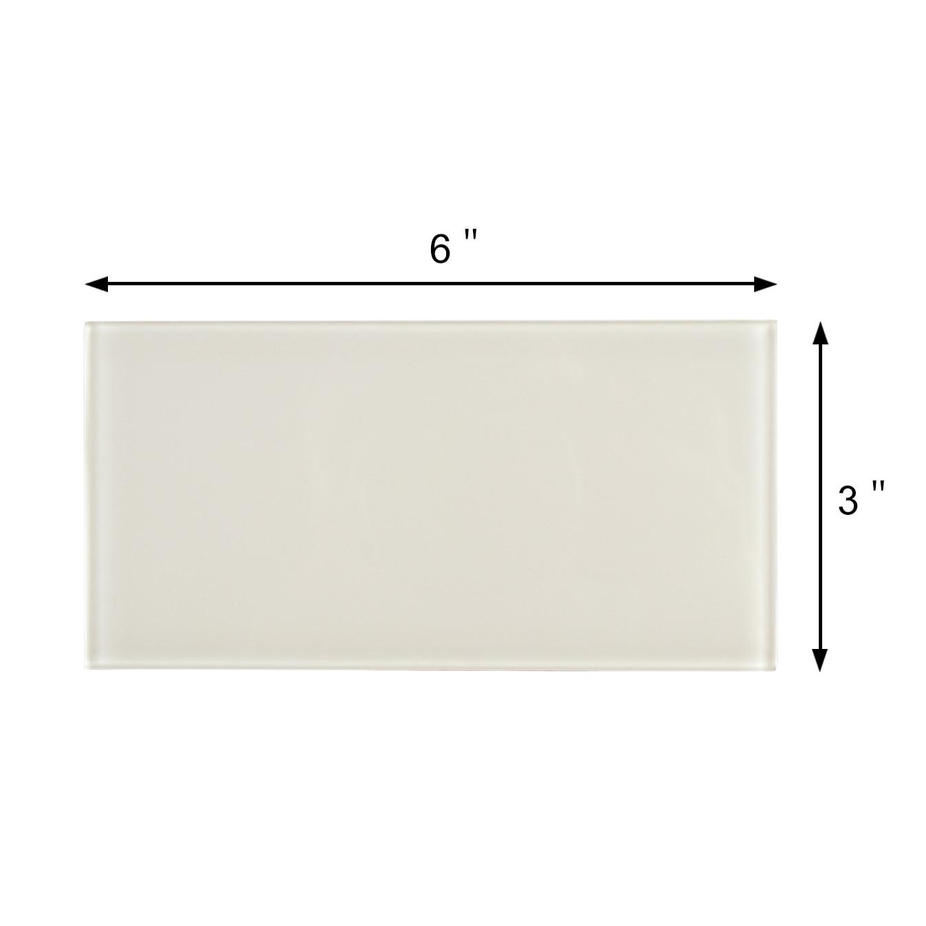 3'' W x 6'' L Glass Peel and Stick Subway Tile