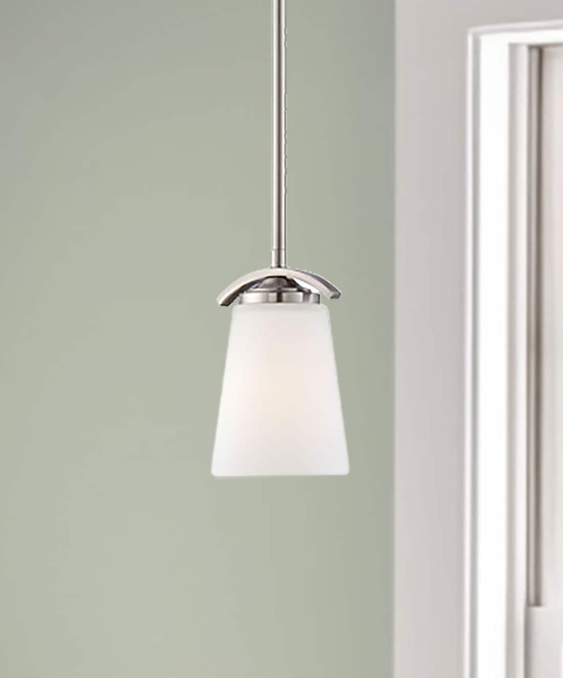 1 Light Mini Pendant In Transitional Style 7.5 Inches Tall By 4.75 Inches Wide-Brushed Nickel Finish Minka Lavery 4961-84