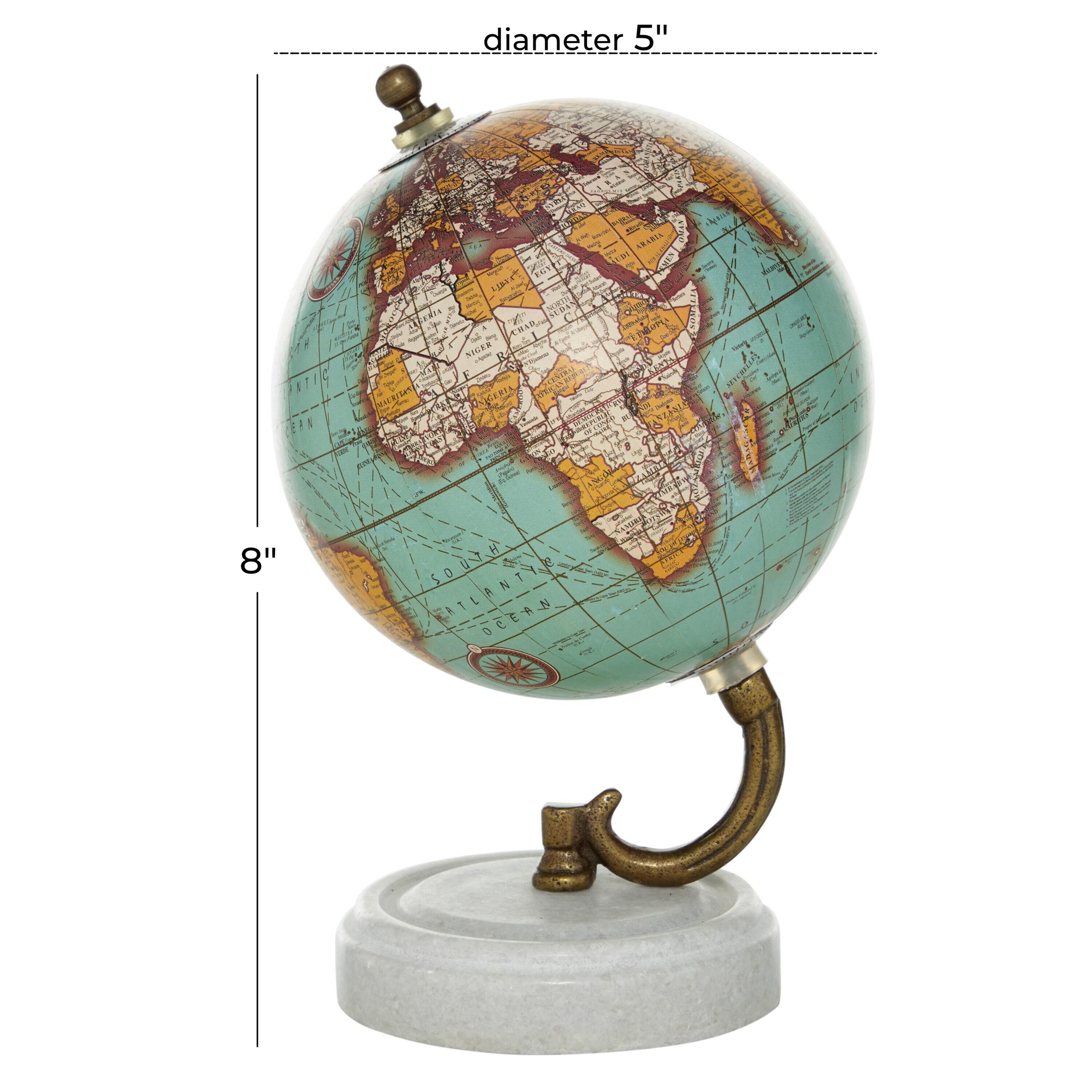 DecMode 5" Teal Globe with Marble Base