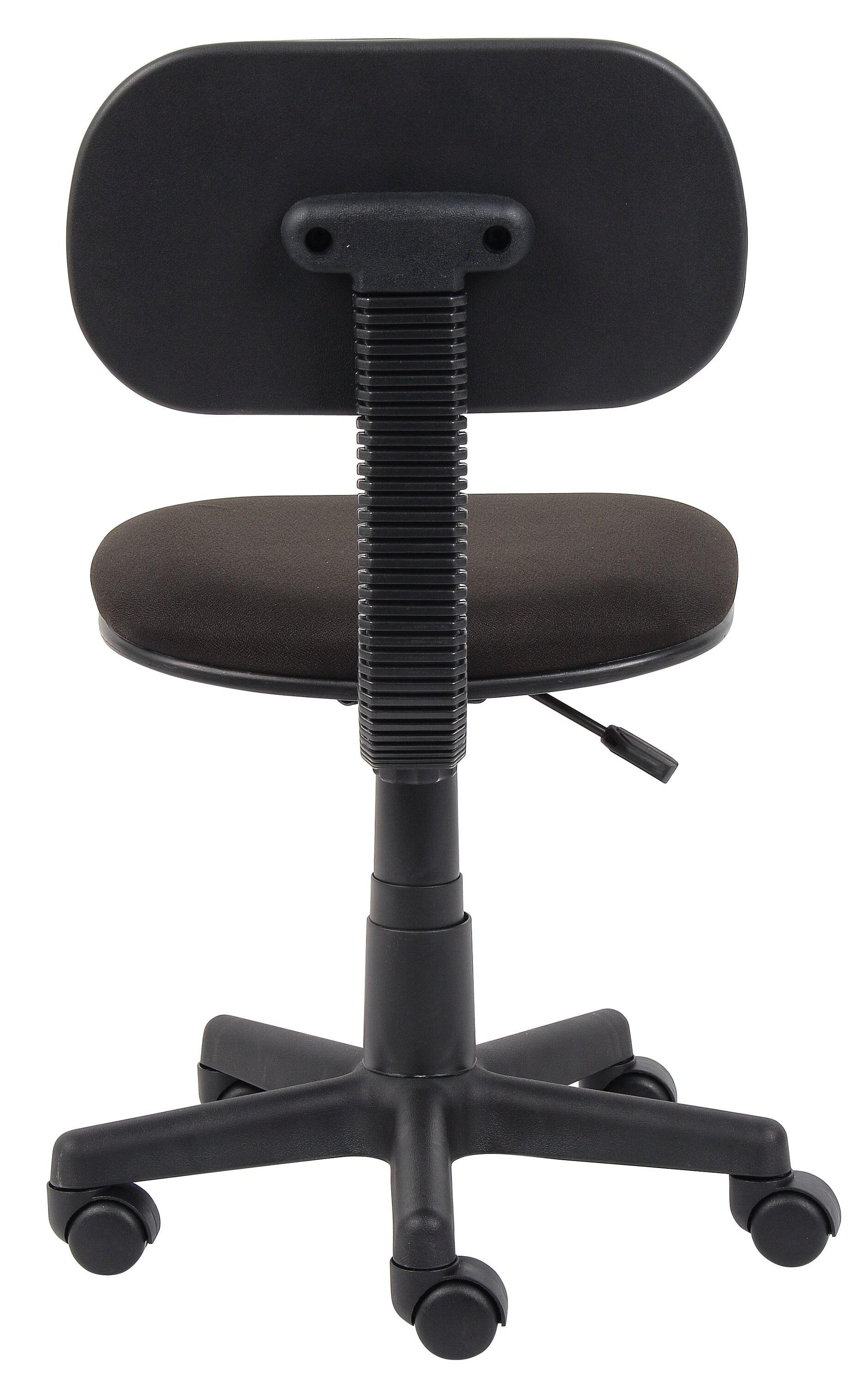 Fabric Steno Chair Black - Boss Office Products: Pneumatic Lift, Nylon Base, Swivel Casters
