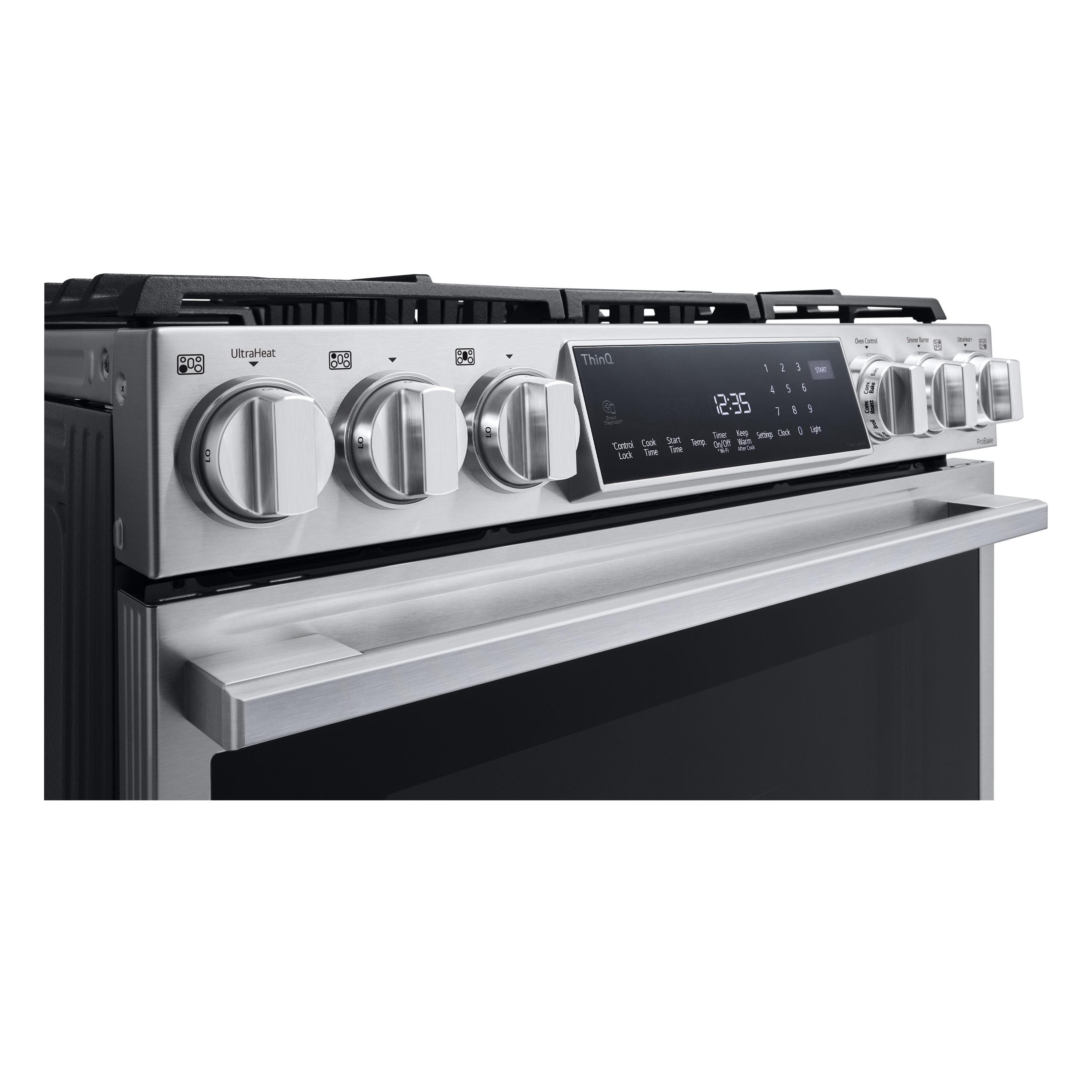 LG Studio LG STUDIO Smart Wi-Fi Dual Fuel Slide-in Range with ProBake Convection® and EasyClean®, 6.3 cu. ft. LSDS6338F