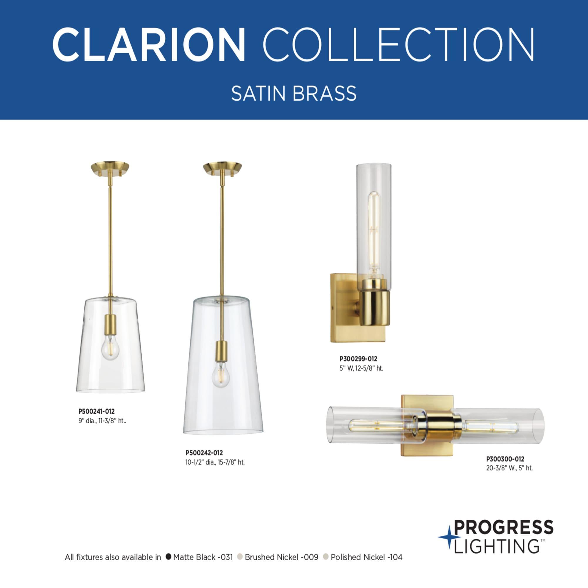 Progress Lighting Clarion 2-Light Bath Vanity Light, Polished Chrome, Glass Shade