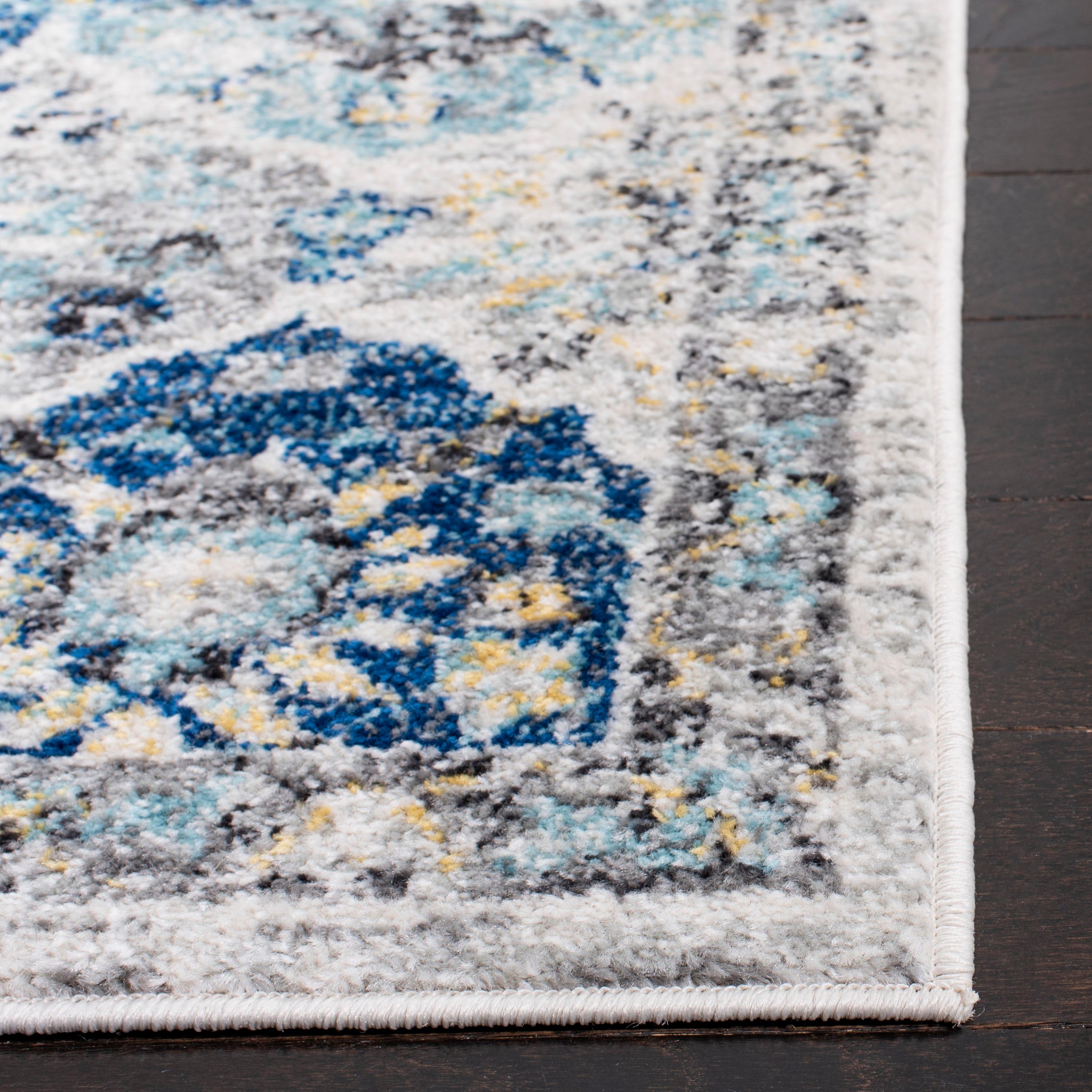 Madison MAD611 Power Loomed Area Rug - Ivory/Aqua - 6'7"x9'2" - Safavieh.